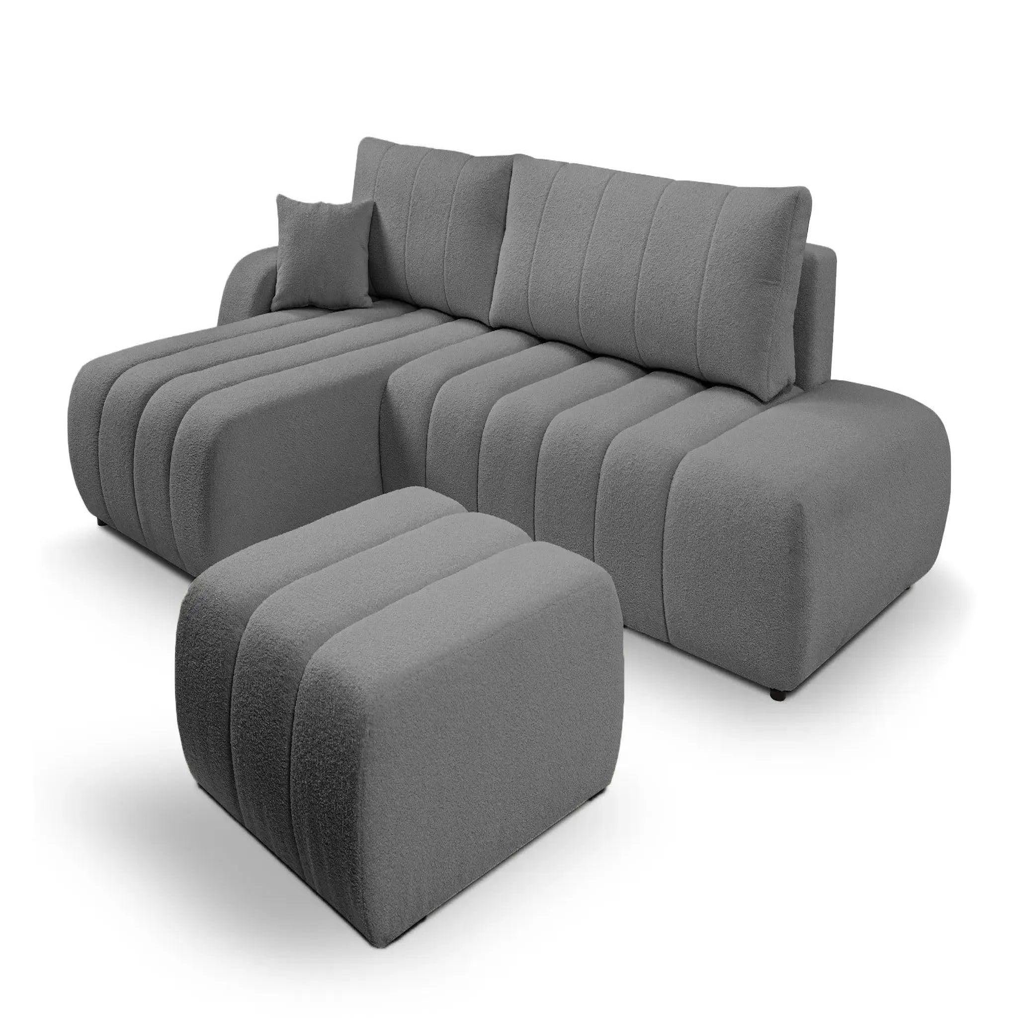 Voir la diapositive 6 : CASANOVA PARIS Celeste - pouf tissu bouclette