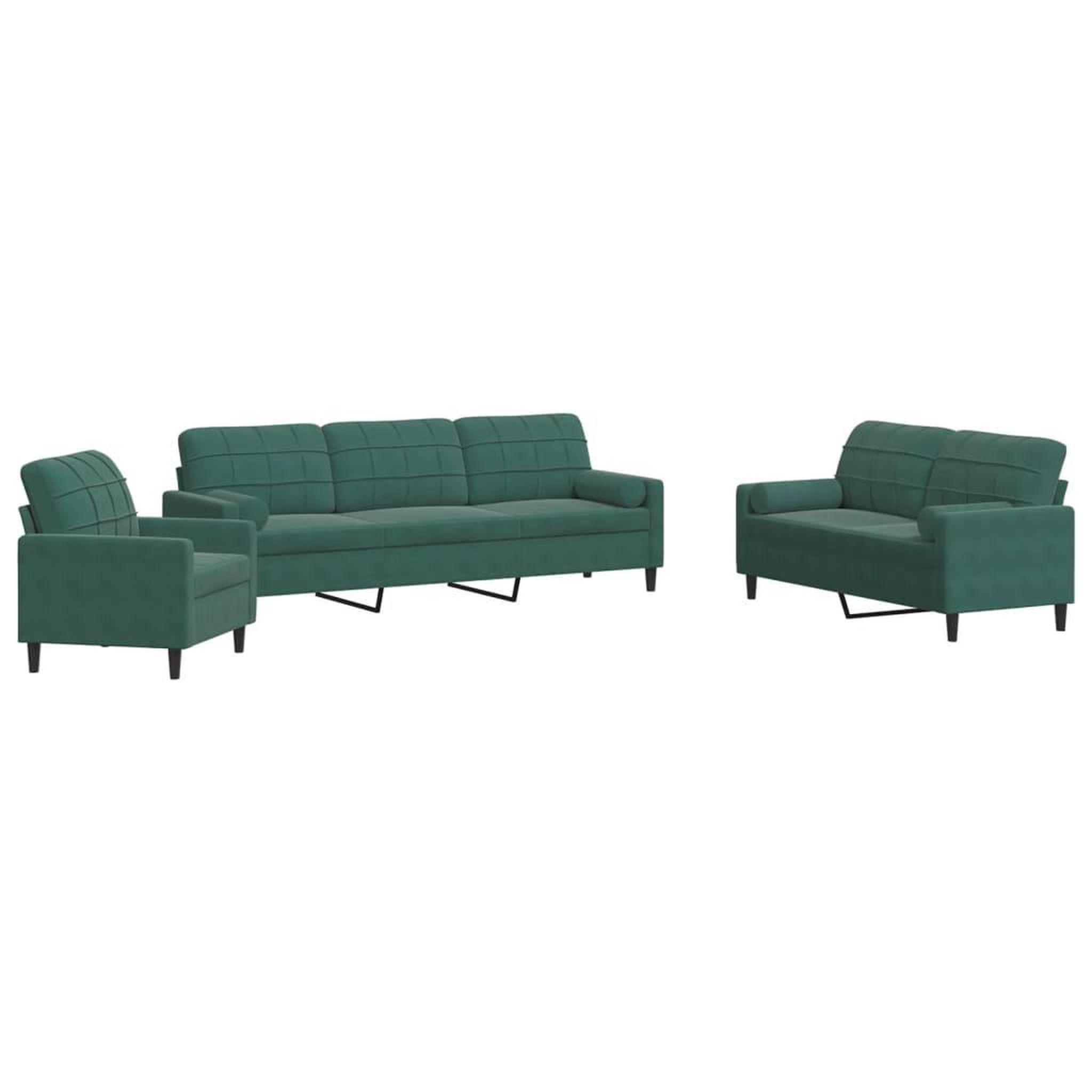 Voir la diapositive 2 : VIDAXL Ensemble de canapes 3 pcs avec coussins et traversins velours