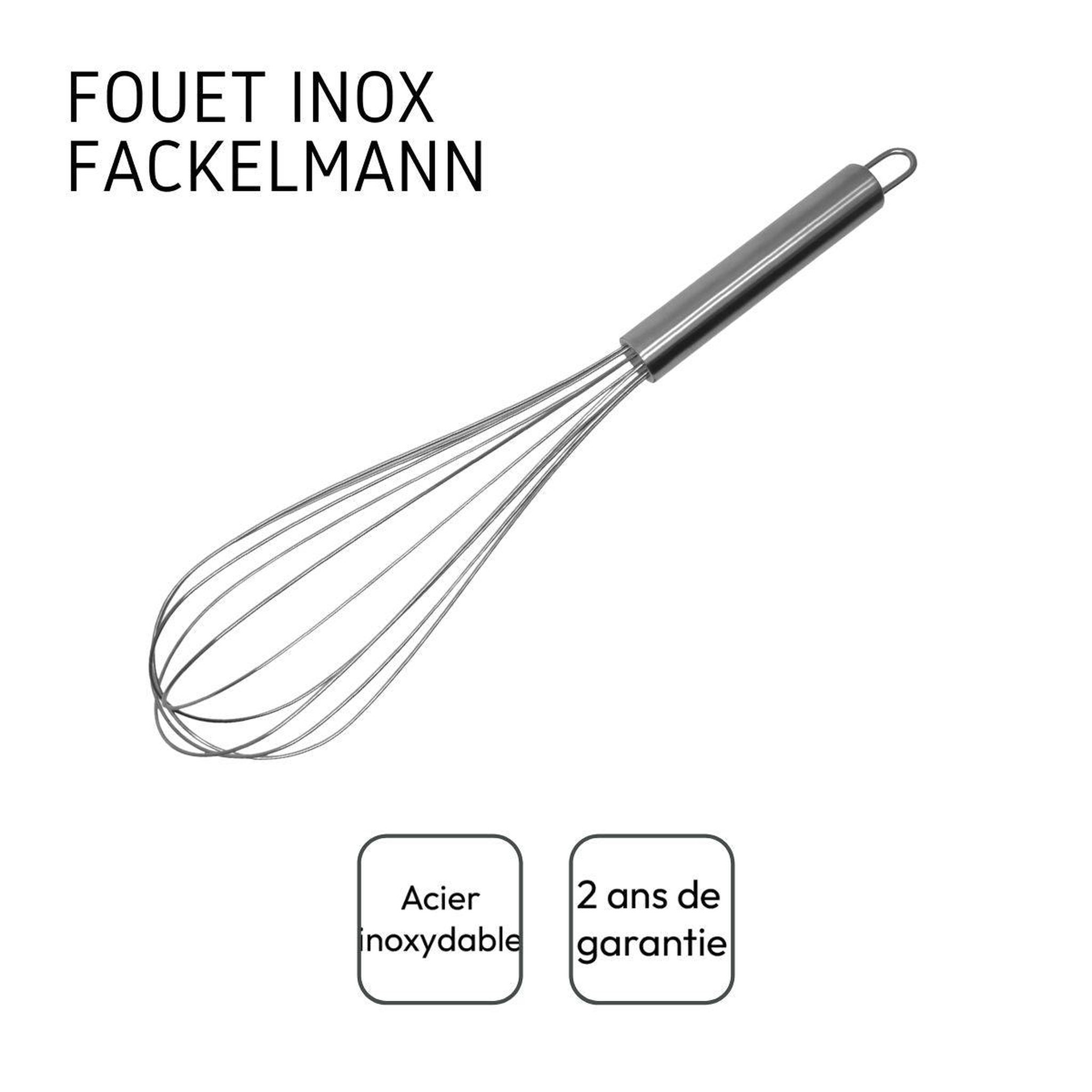 Voir la diapositive 4 : Fackelmann Ensemble de 2 fouets de cuisine et de pâtisserie en inox 32 cm fackelmann elemental