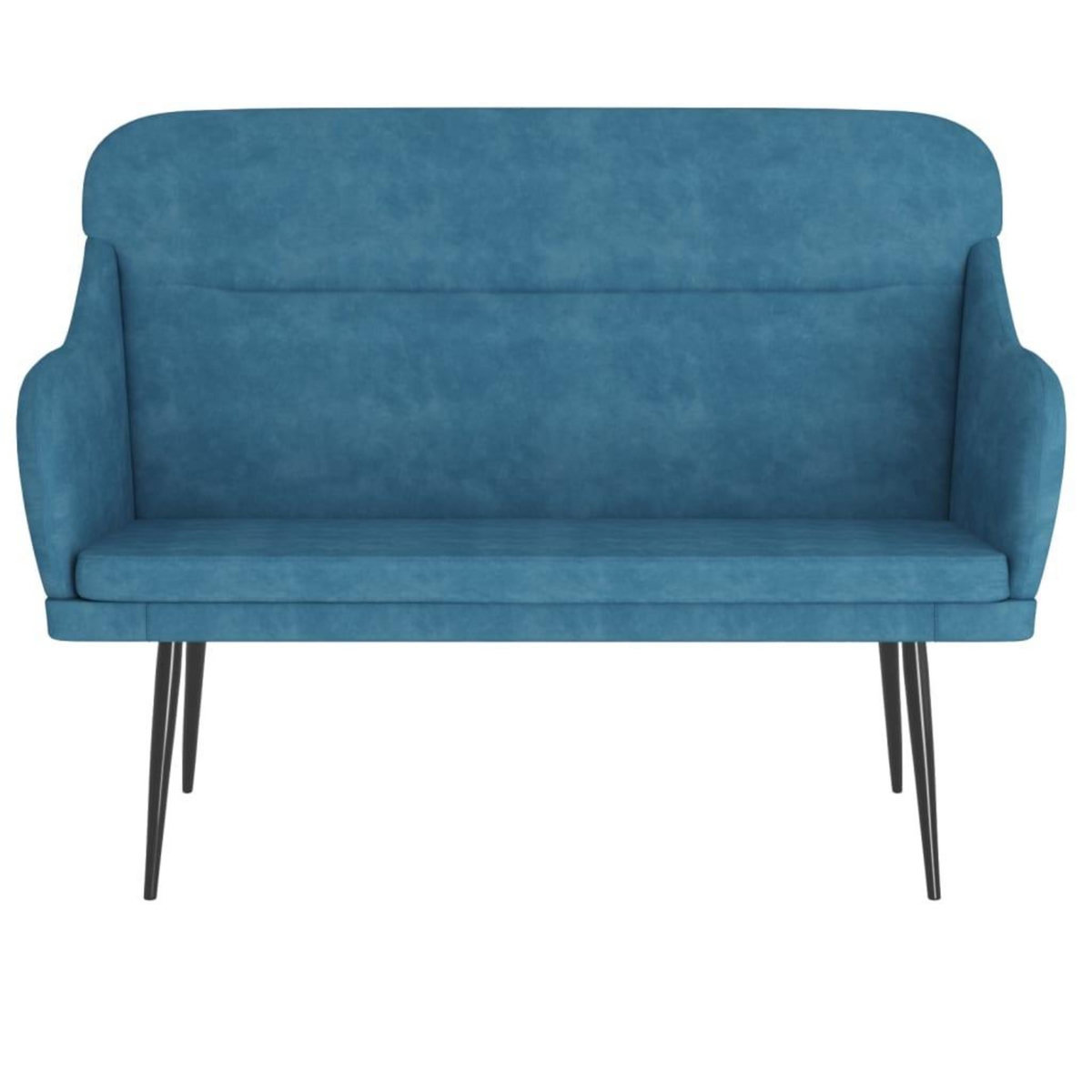 VIDAXL Banc Bleu 110x76x80 cm Velours