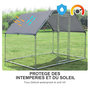 Voir la diapositive 4 : PAWHUT Enclos poulailler chenil 5,32 m² - parc grillagé dim. 2,8L x 1,9l x 1,95H m - poulailler chenil entièrement couvert - acier galvanisé