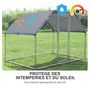 Voir la diapositive 4 : PAWHUT Enclos poulailler chenil 5,32 m² - parc grillagé dim. 2,8L x 1,9l x 1,95H m - poulailler chenil entièrement couvert - acier galvanisé