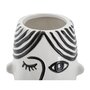 Voir la diapositive 5 : Paris Prix Vase Déco Visage en Porcelaine  Face  26cm Blanc & Noir