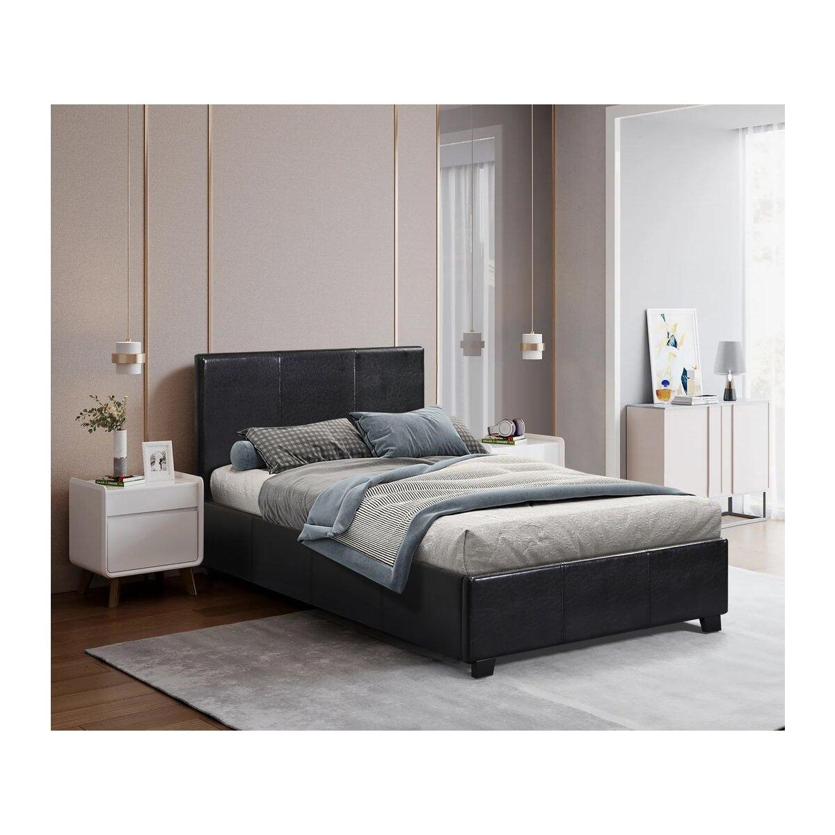 Habitat et Jardin Lit avec coffre  Carla  - 90 x 190 cm - Noir