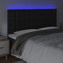 Voir la diapositive 3 : VIDAXL Tete de lit a LED Noir 200x5x118/128 cm Similicuir