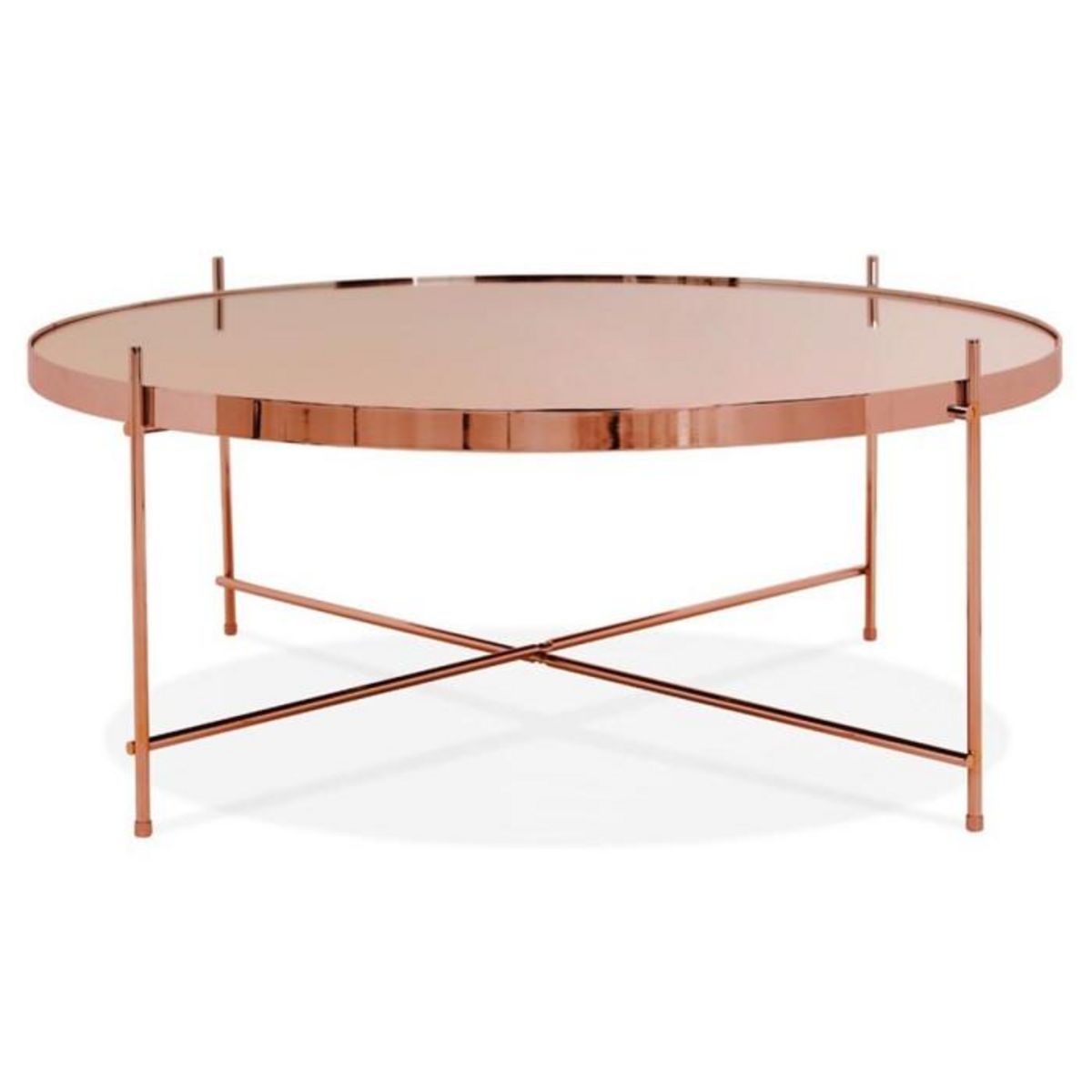 Paris Prix Table Basse Design en Verre  Rona  83cm Cuivre