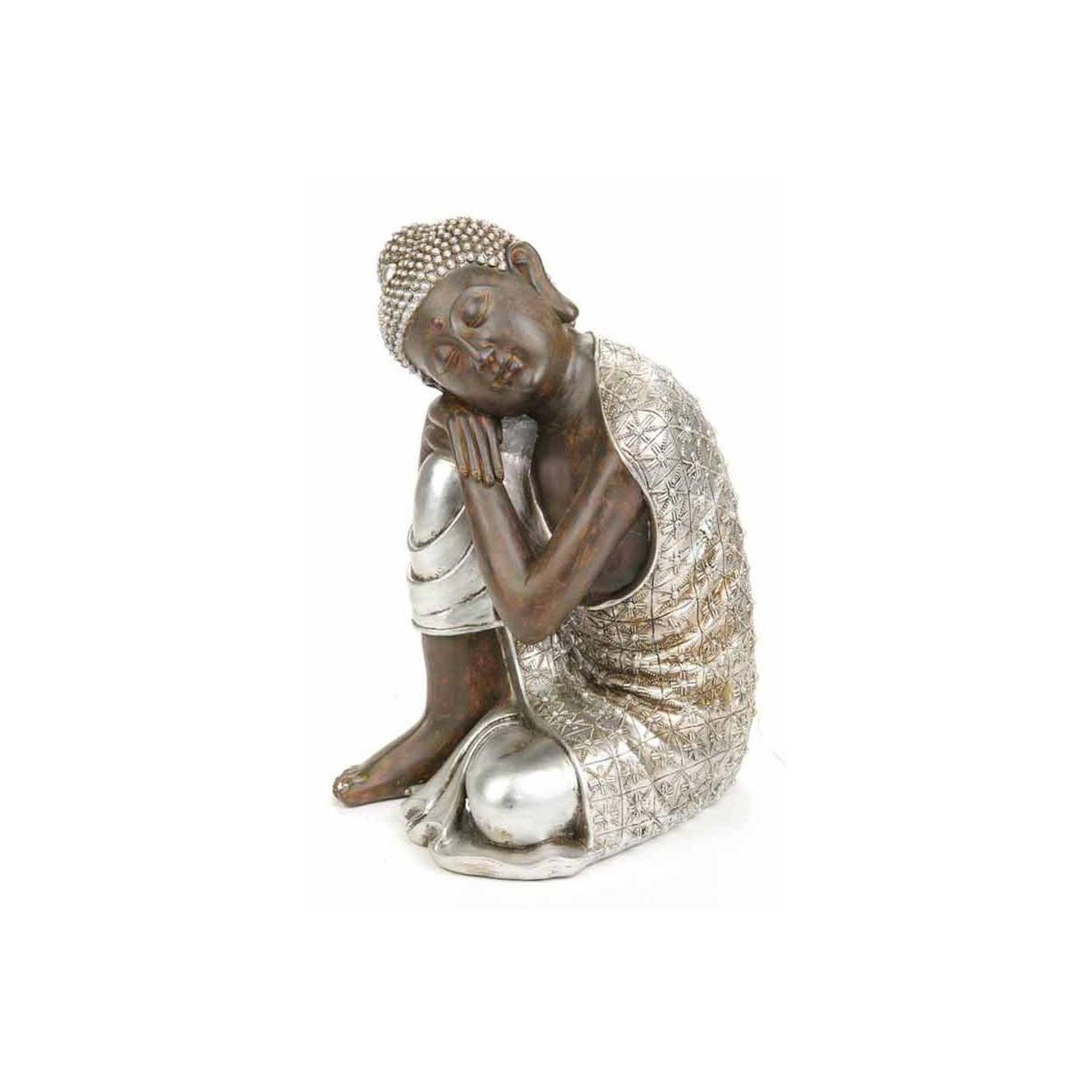 Voir la diapositive 2 : ATMOSPHERA Statue Déco  Bouddha  35cm Naturel & Argent