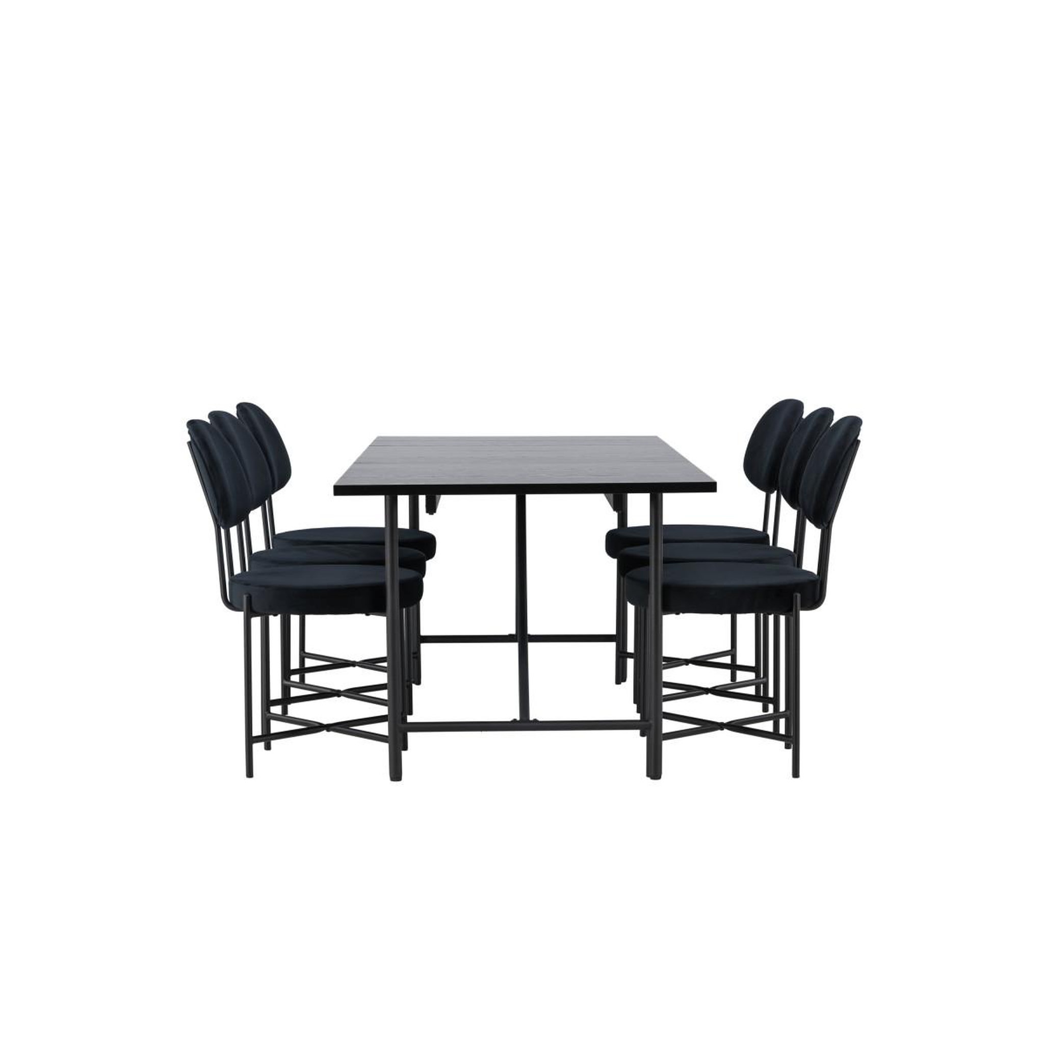 Voir la diapositive 3 : Paris Prix Ensemble table à manger & 6 chaises  astrid & stella  200cm noir