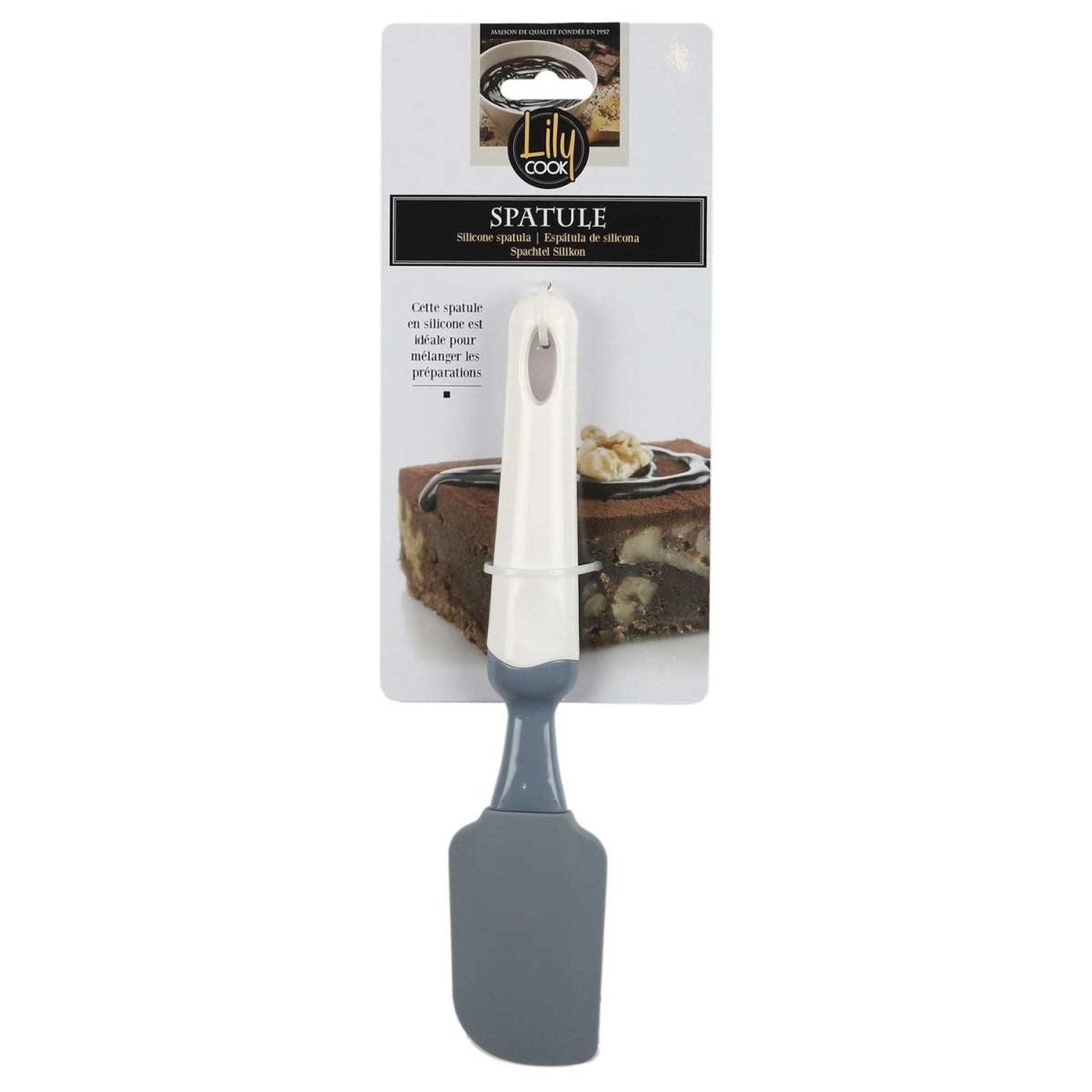 Voir la diapositive 3 : Lily Cook Spatule en silicone  bavaroise  24cm blanc & gris