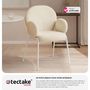 Voir la diapositive 5 : tectake Chaise rembourrée avec revêtement en tissu bouclette crème Lot de 6