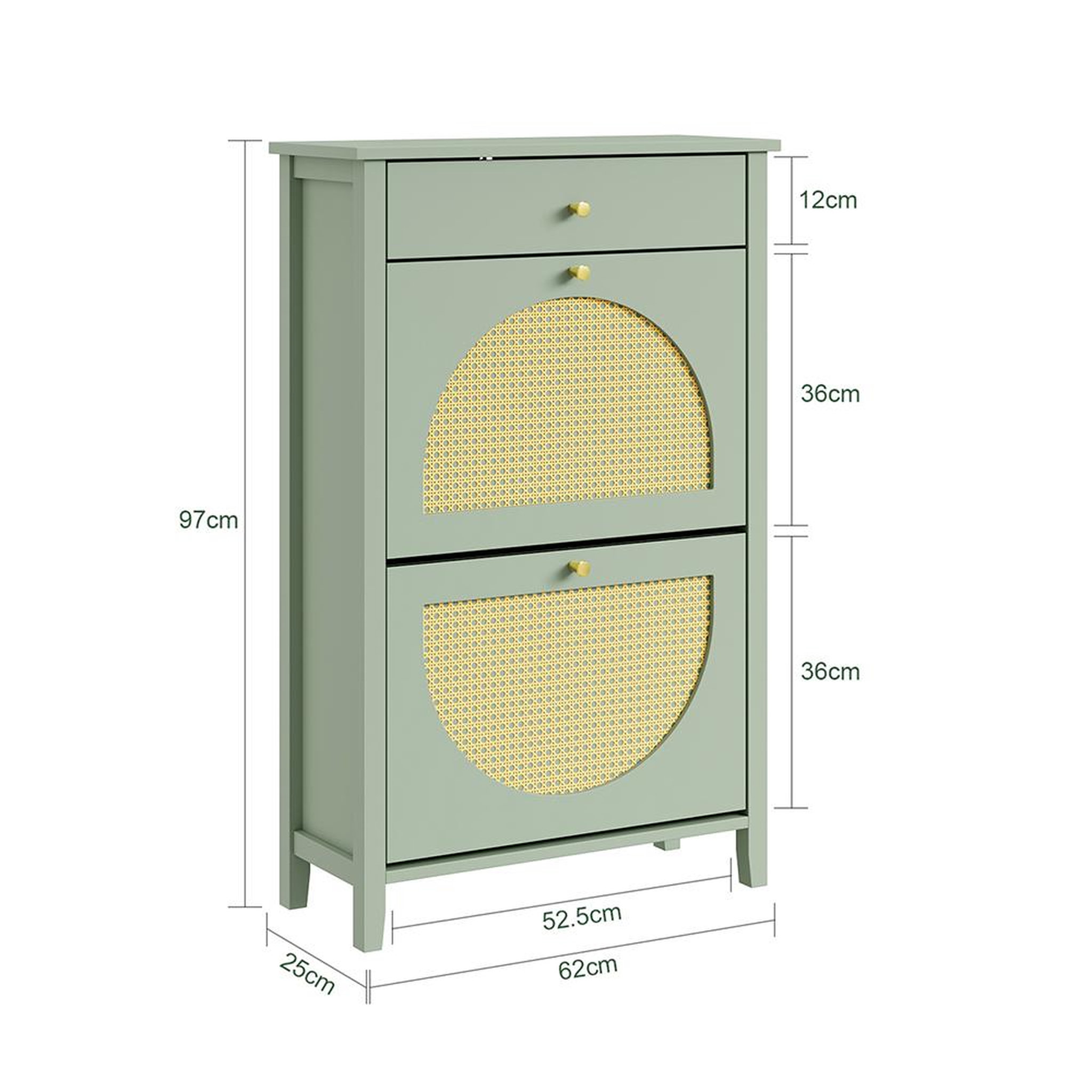 Voir la diapositive 3 : SOBUY Armoire à chaussures Vert 62x25x97cm FSR223-GR