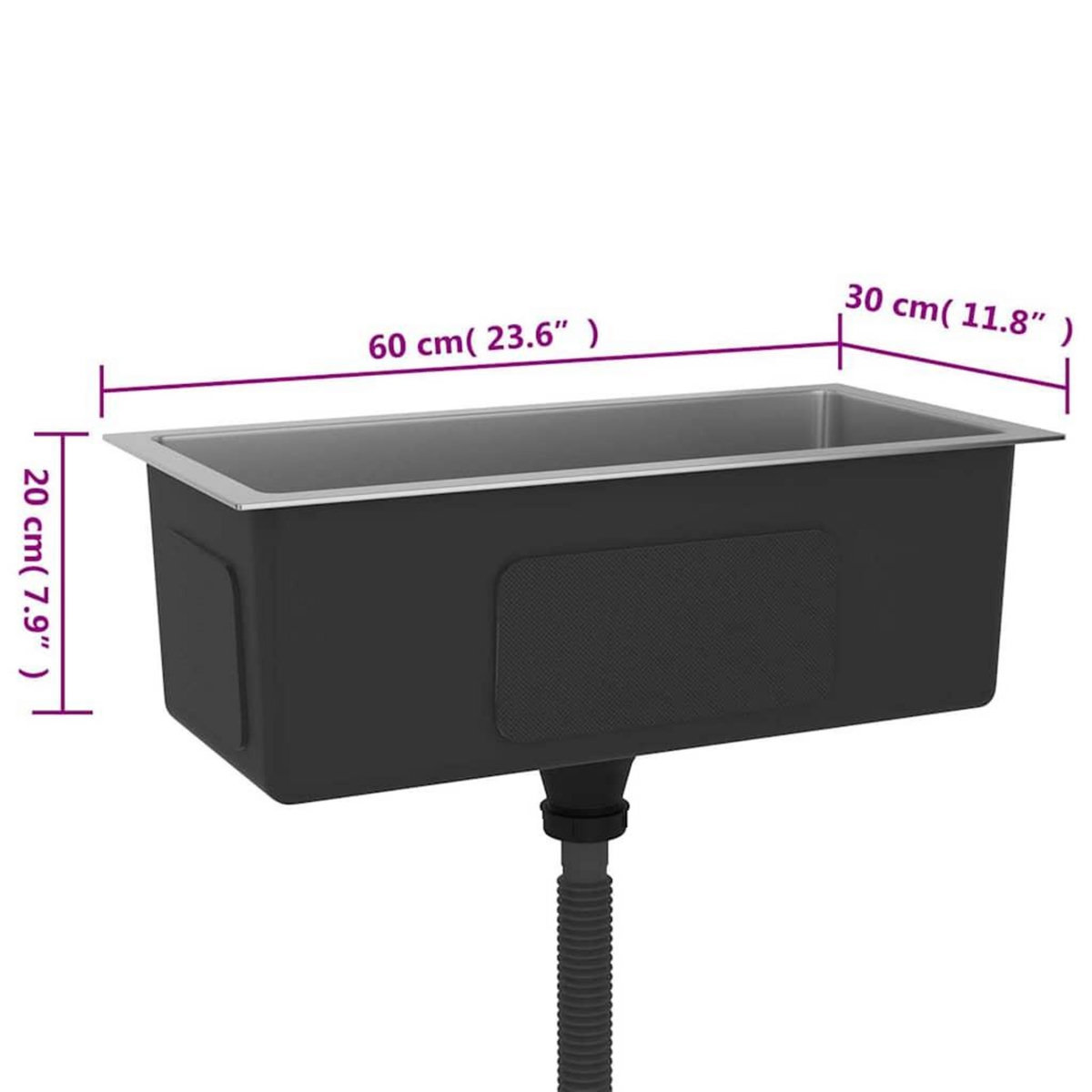 VIDAXL Evier de cuisine fait main Acier inoxydable