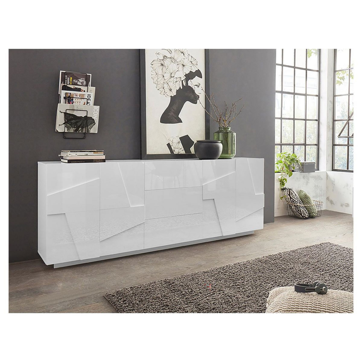 Buffet 4 portes 3 tiroirs L224cm PESCARA