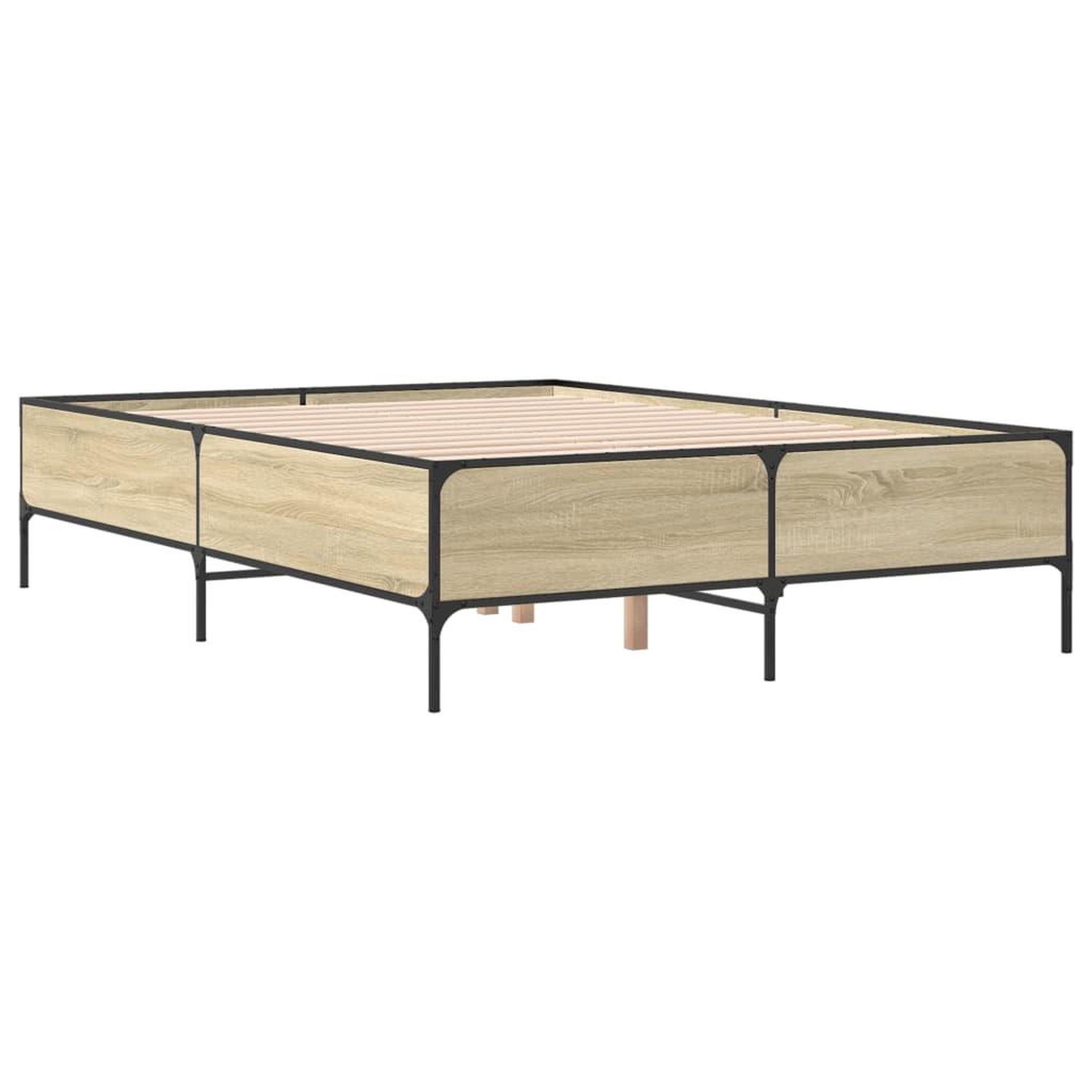 Voir la diapositive 3 : VIDAXL Cadre de lit sans matelas chene sonoma 150x200 cm