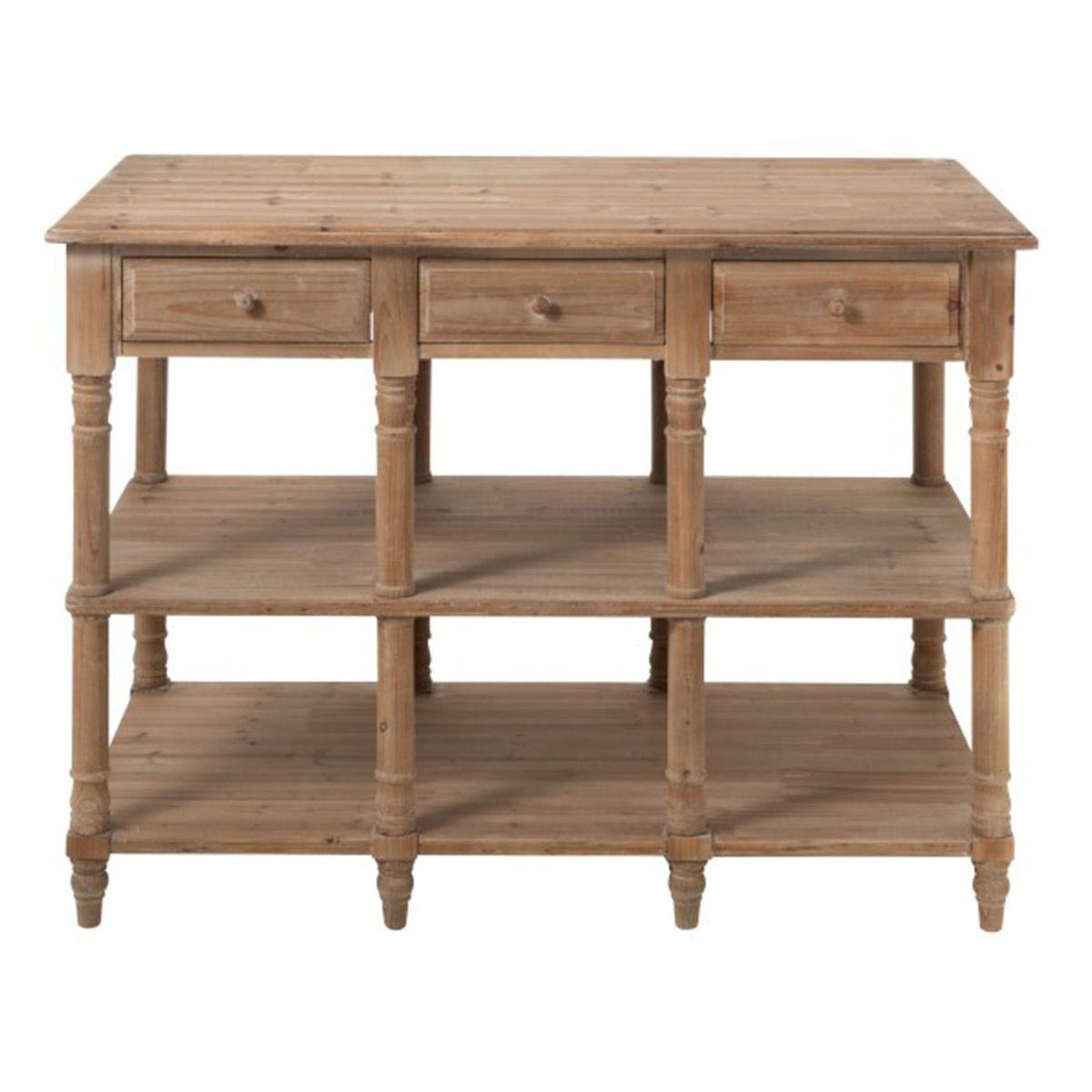 Voir la diapositive 2 : J-LINE Console 6 tiroirs en bois  bianca  131cm naturel
