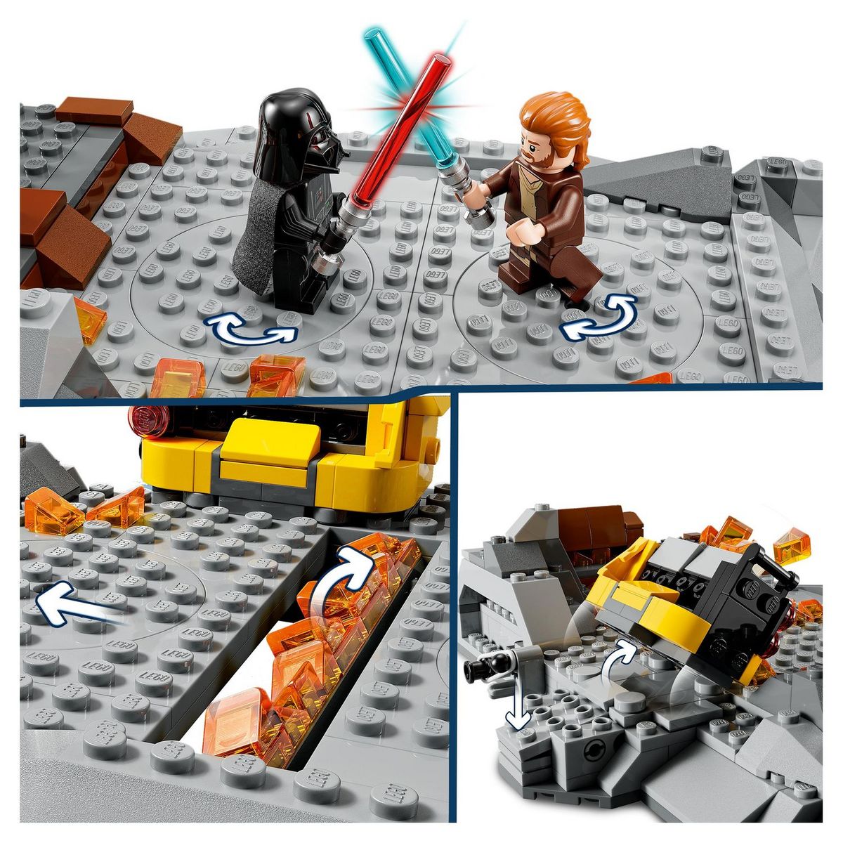 LEGO Star Wars 75334 Obi-Wan Kenobi contre Dark Vador, Jouet, Minifigurines, Sabres Laser