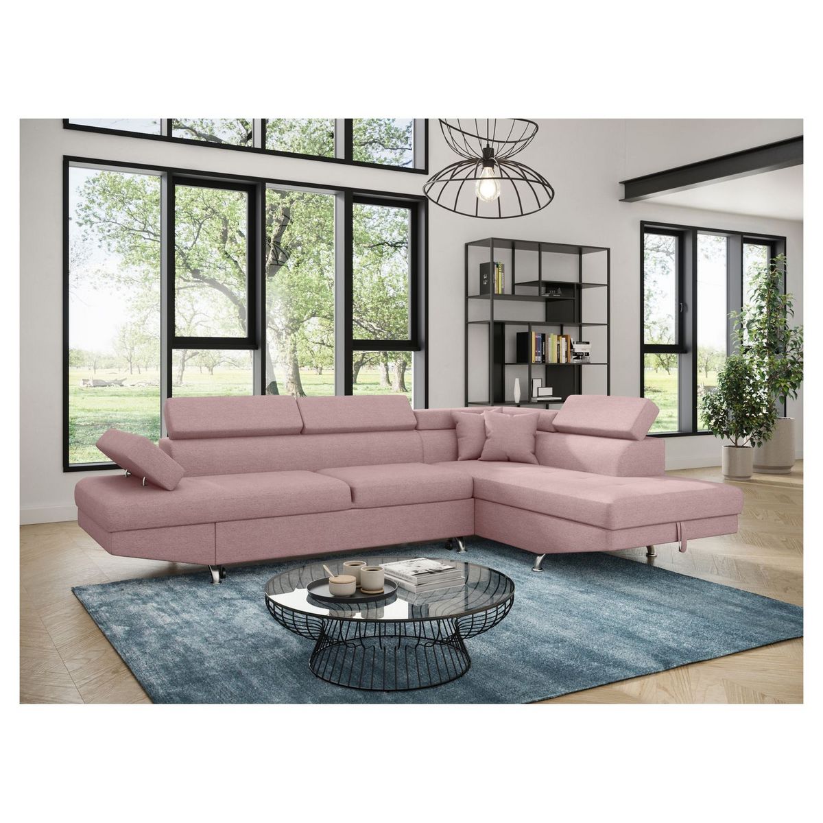 Canapé d'angle droit convertible 4 à 5 places CHICAGO