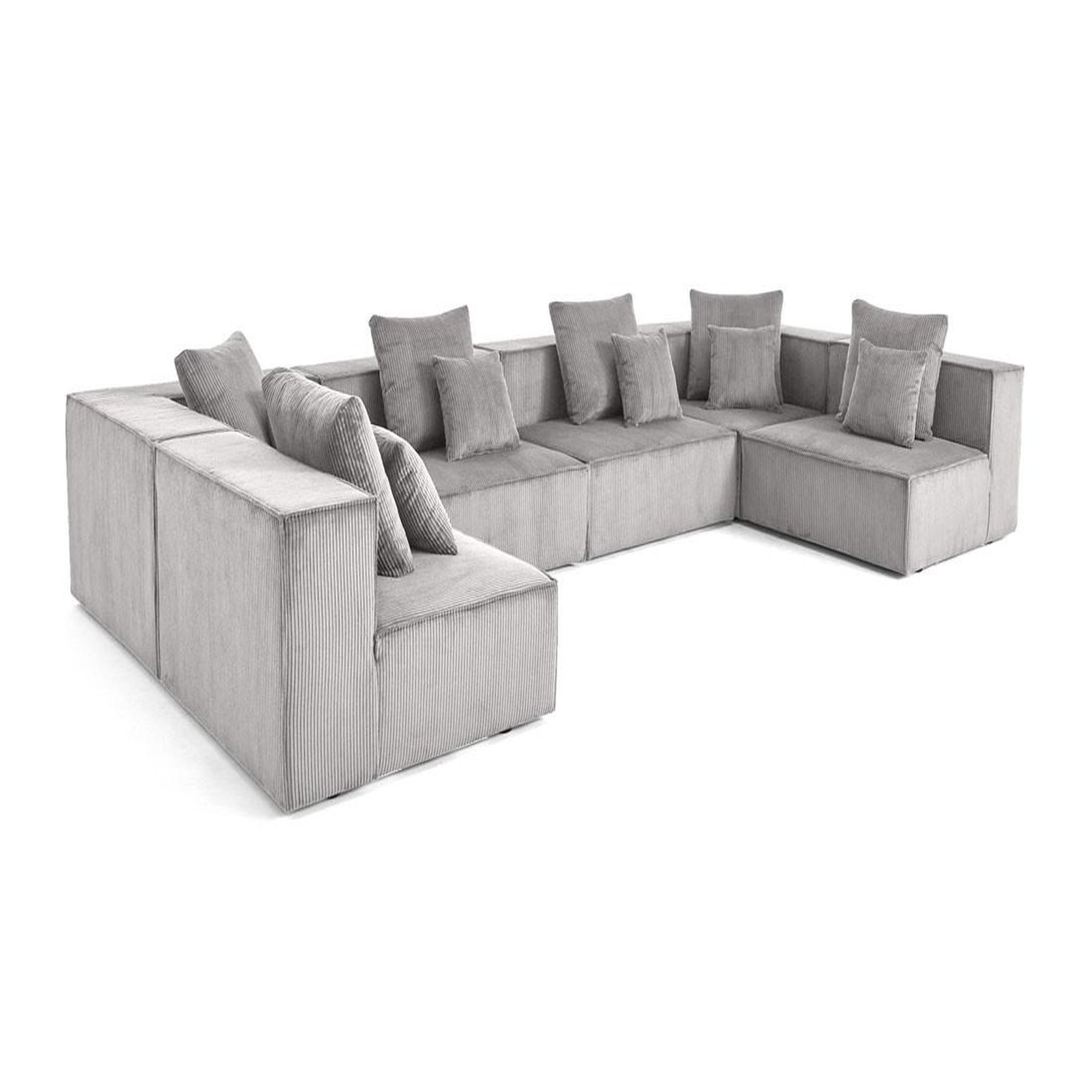 Voir la diapositive 5 : BEST MOBILIER Colombine - canapé modulable panoramique - 7 places - en velours côtelé