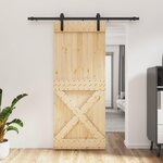 VIDAXL Porte coulissante et kit de quincaillerie 85x210 cm pin massif