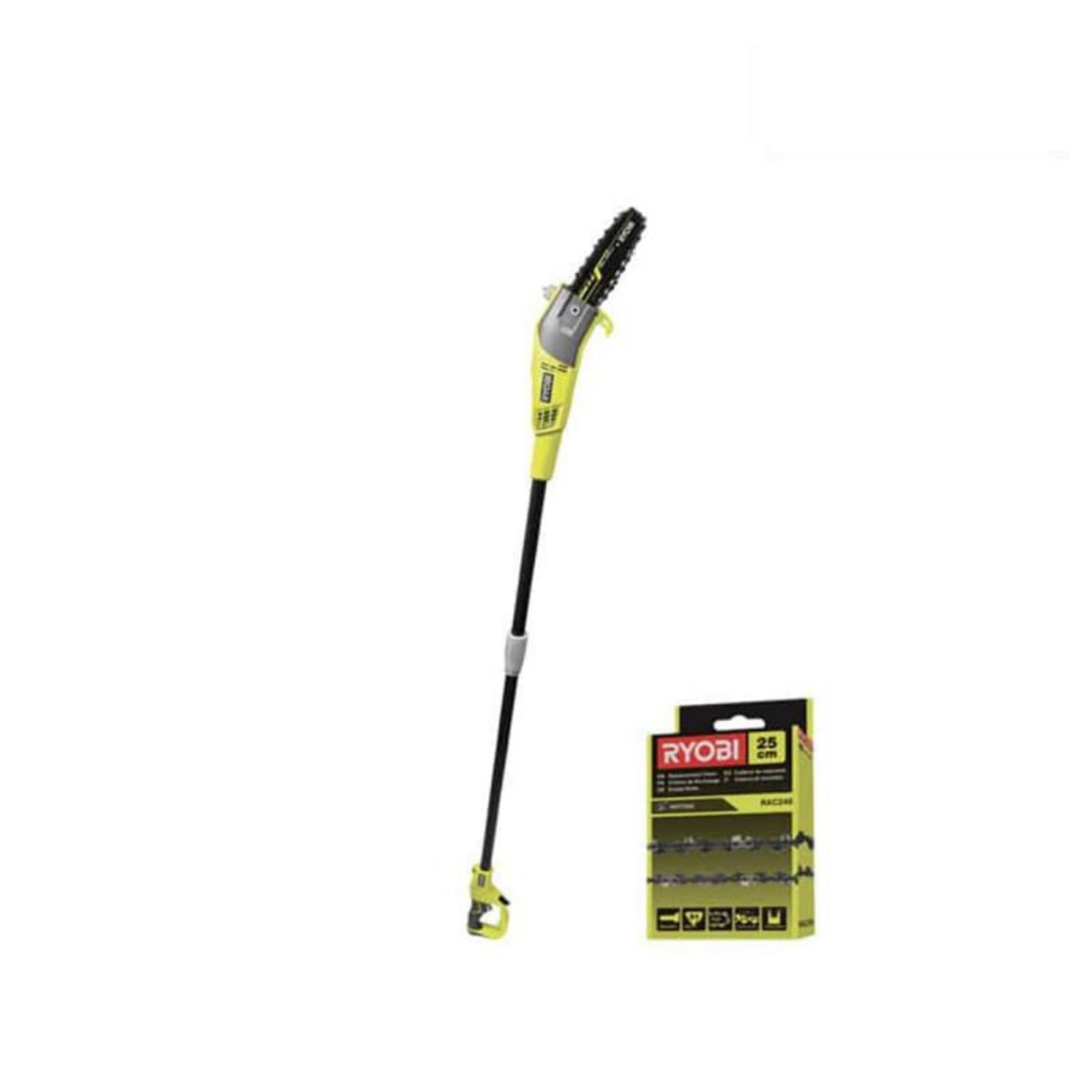 Ryobi Pack RYOBI élagueur électrique sur perche RPP755E - chaîne 25cm pour élagueur électrique sur perche