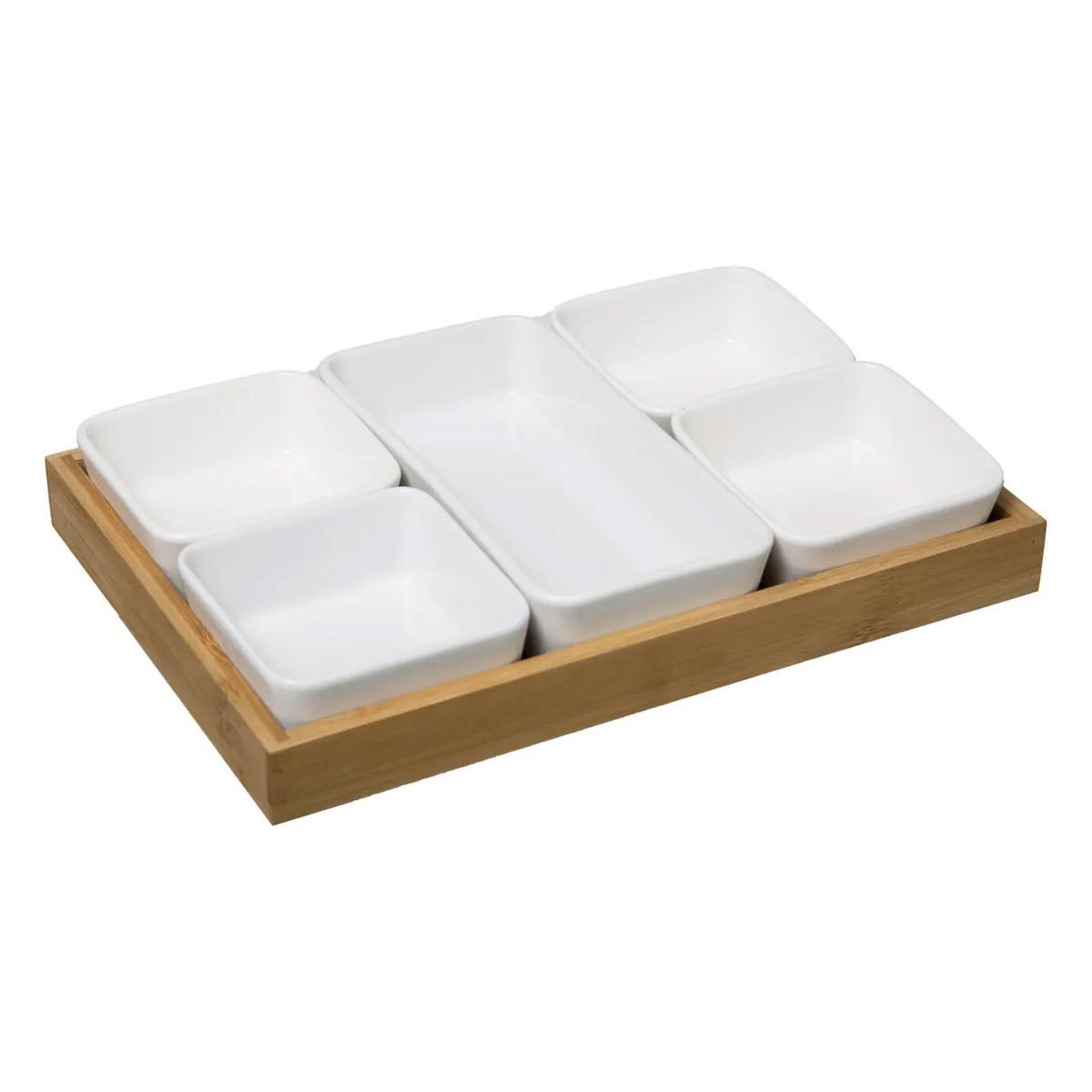 SECRET DE GOURMET Set Apéritif 6 Pièces  Bambou  28cm Naturel