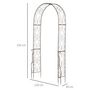 Voir la diapositive 3 : OUTSUNNY Arche de jardin arche à rosiers style fer forgé dim. 120L x 30l x 226H cm métal époxy noir vieilli cuivré