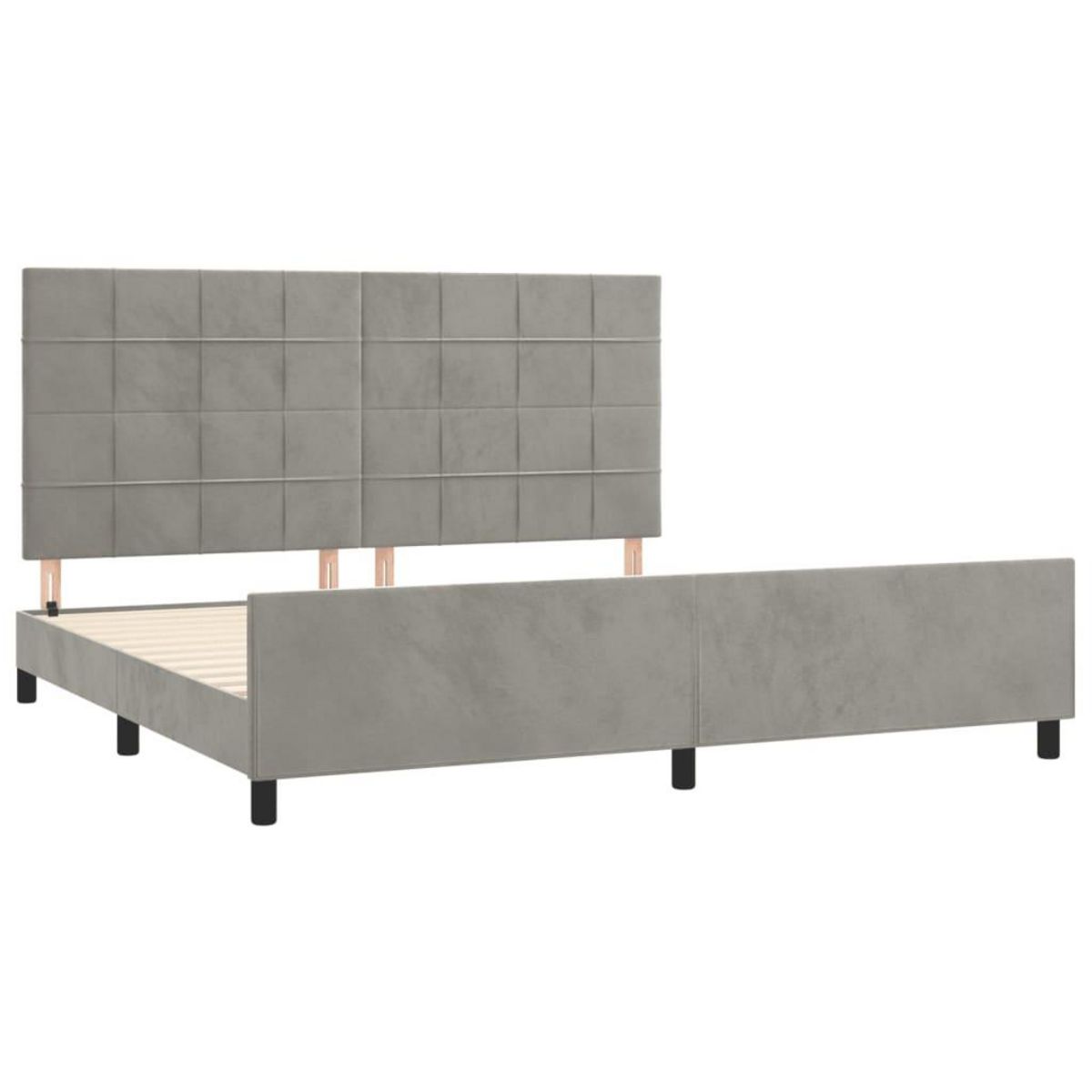 VIDAXL Cadre de lit sans matelas gris clair 200x200 cm velours