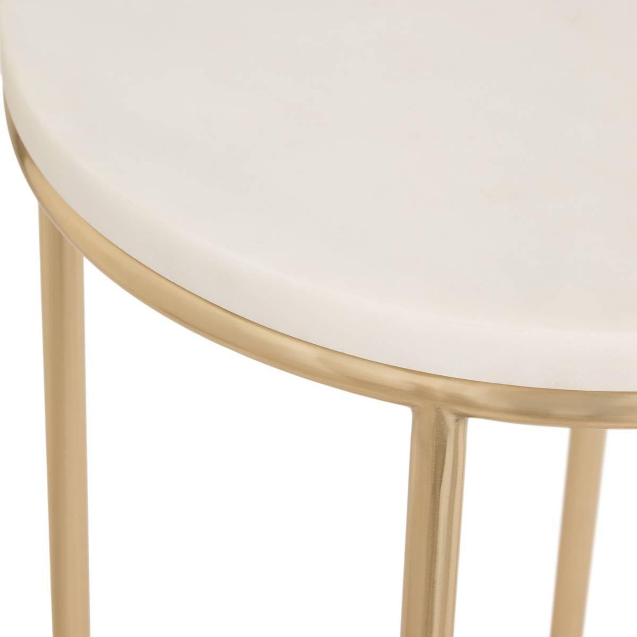 Voir la diapositive 3 : ATMOSPHERA Lot de 2 Sellettes en Marbre  Crush  60cm Doré