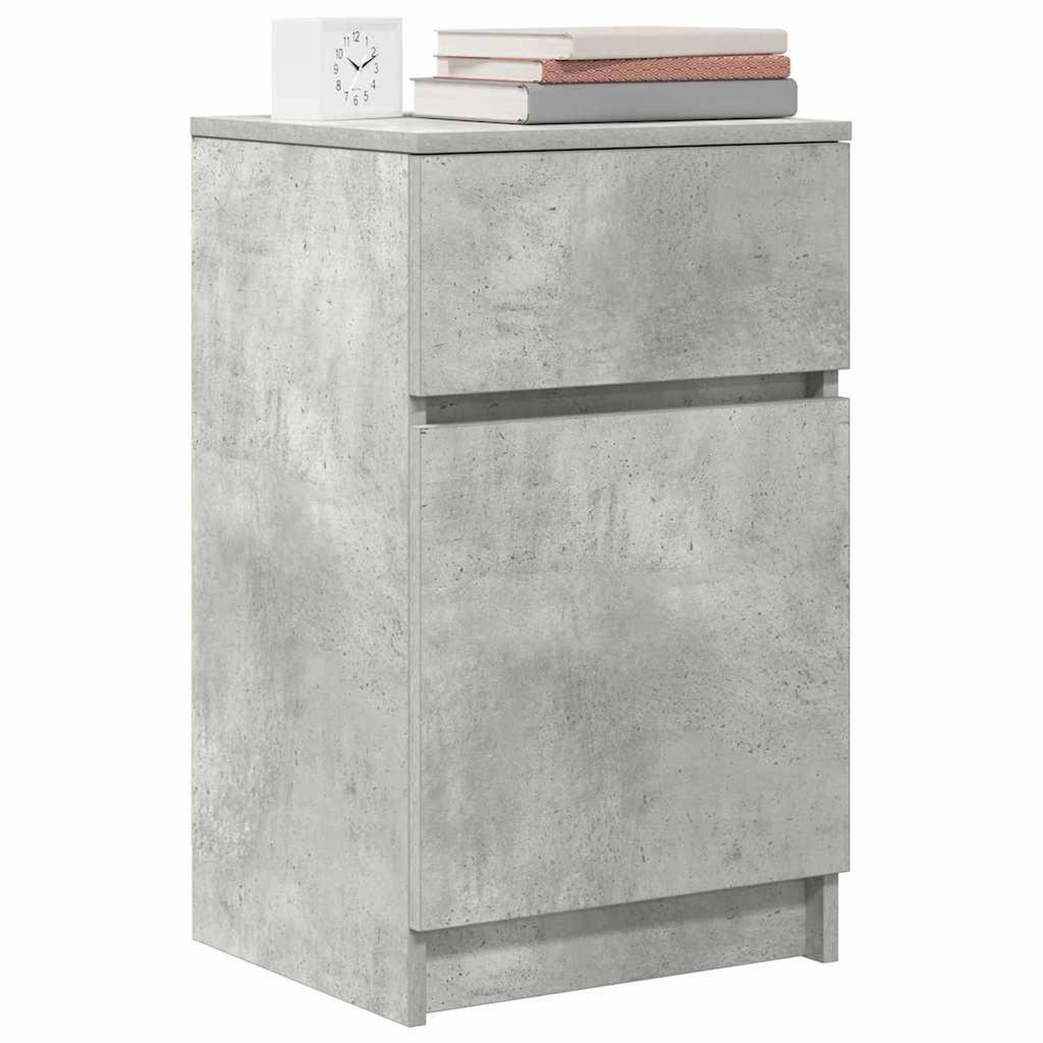 Voir la diapositive 4 : VIDAXL Table de chevet gris beton 39x35x65 cm bois d'ingenierie
