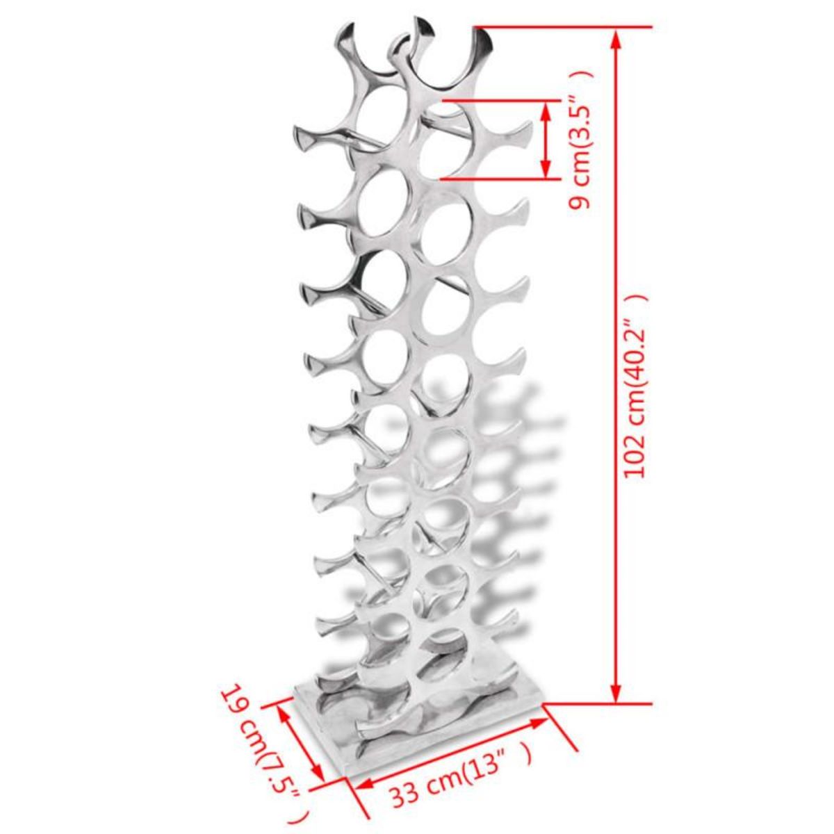 VIDAXL Casier à bouteilles Aluminium Argenté 27 bouteilles