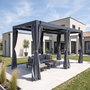 Voir la diapositive 2 : Habitat et Jardin Pergola bioclimatique en aluminium avec rideau et moustiquaire  Kensington  - 3 x 5 m - Gris