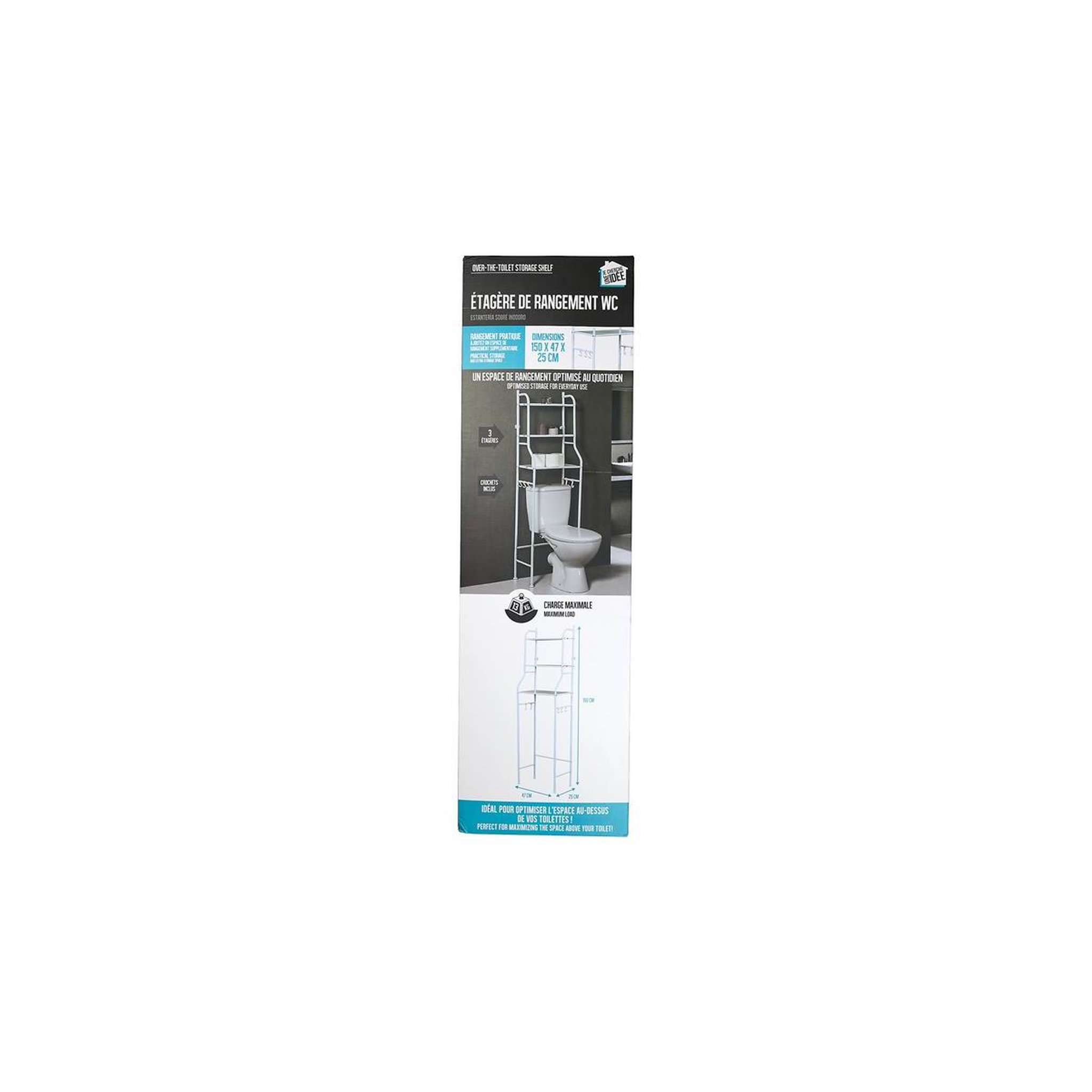 Voir la diapositive 5 : The Home Deco Factory Étagère de rangement wc  pratique  150cm blanc