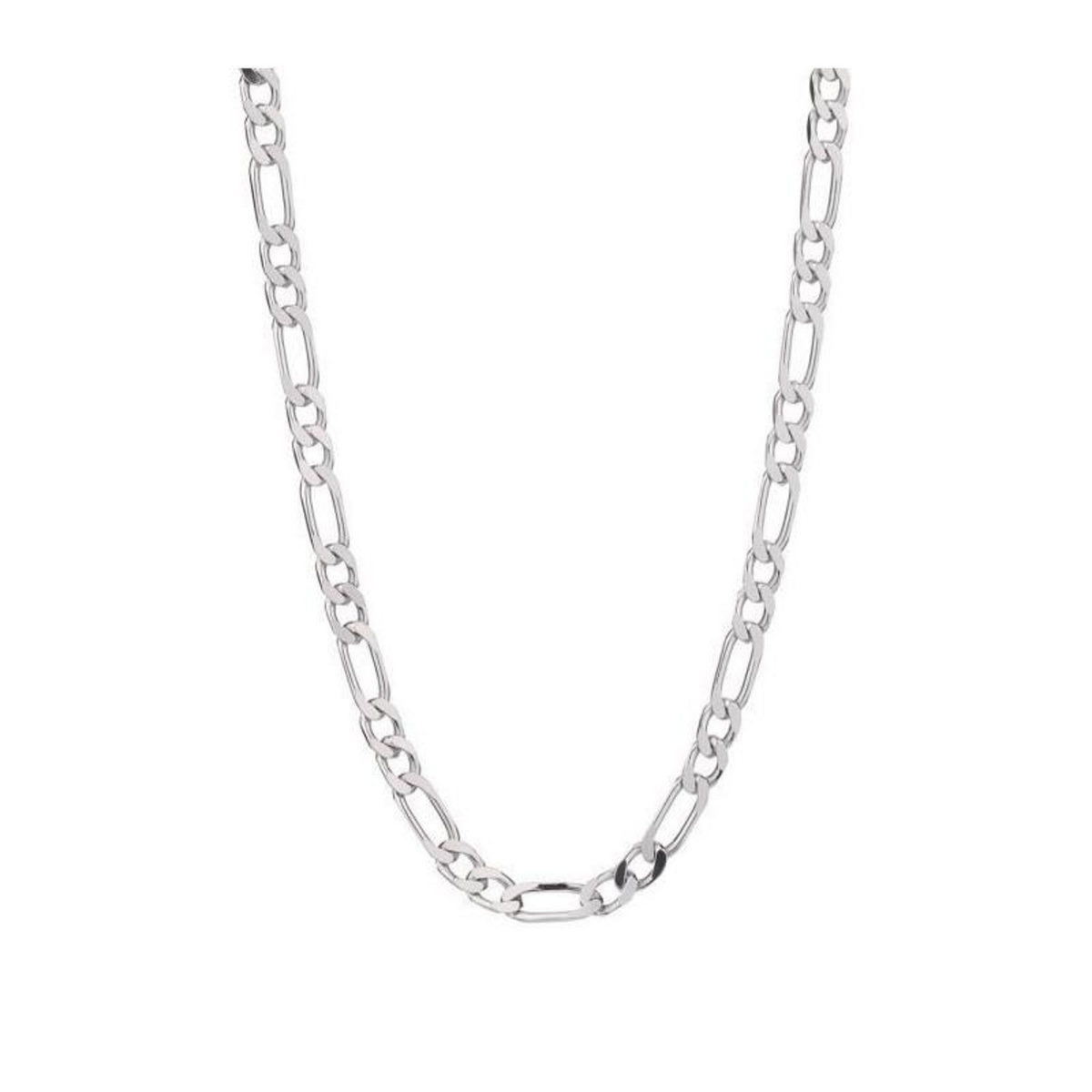 L'ATELIER D'AZUR Collier / Chaîne Homme Argent 925 - Maille Figaro Alternée 1+2 - 55cm