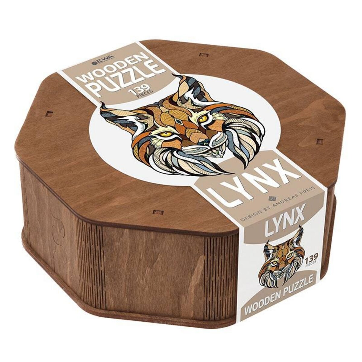  Puzzle en bois coloré - Lynx 28 x 35,3 cm