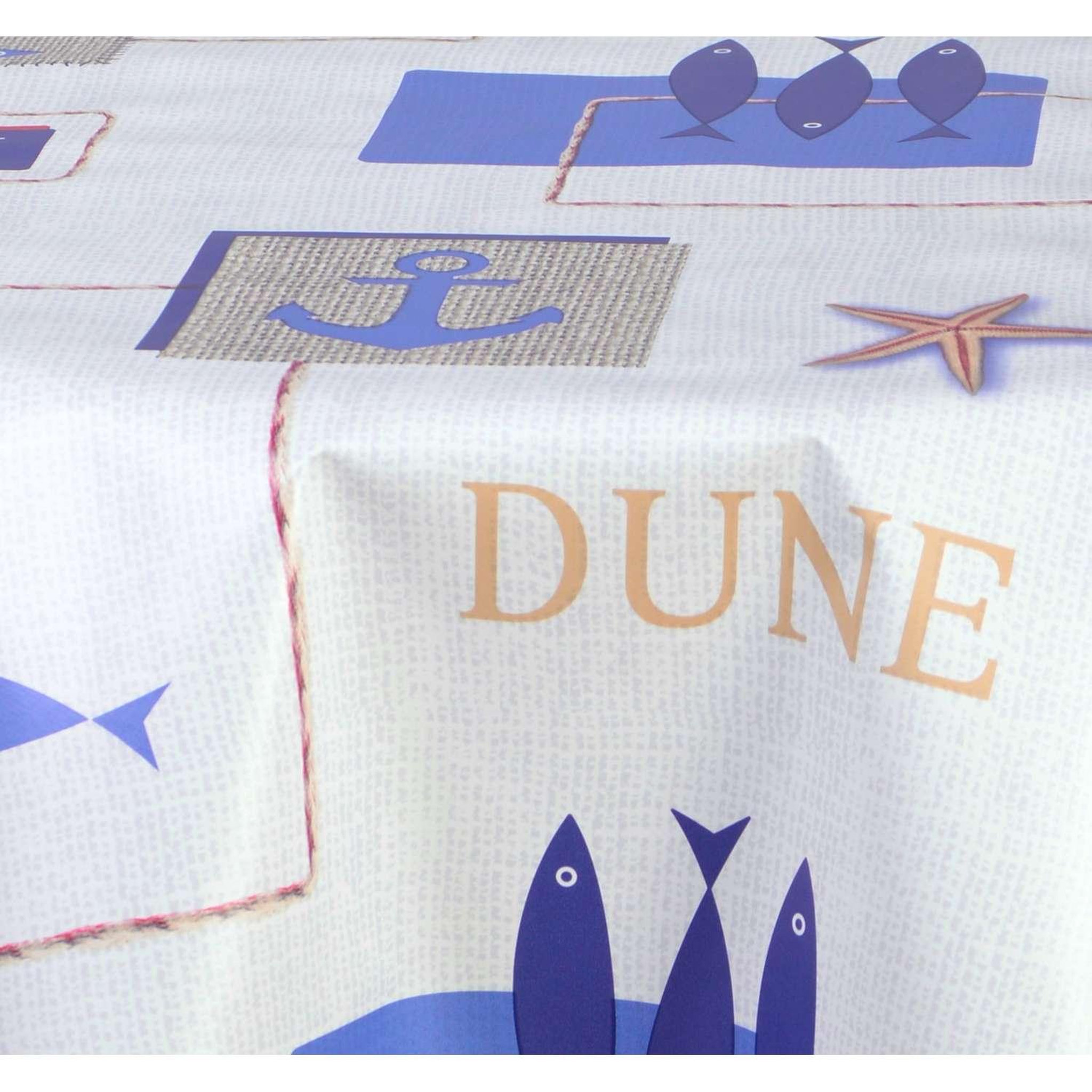 Voir la diapositive 3 : HABITABLE Nappe en toile cirée ronde dune - diam. 135 cm - ecru