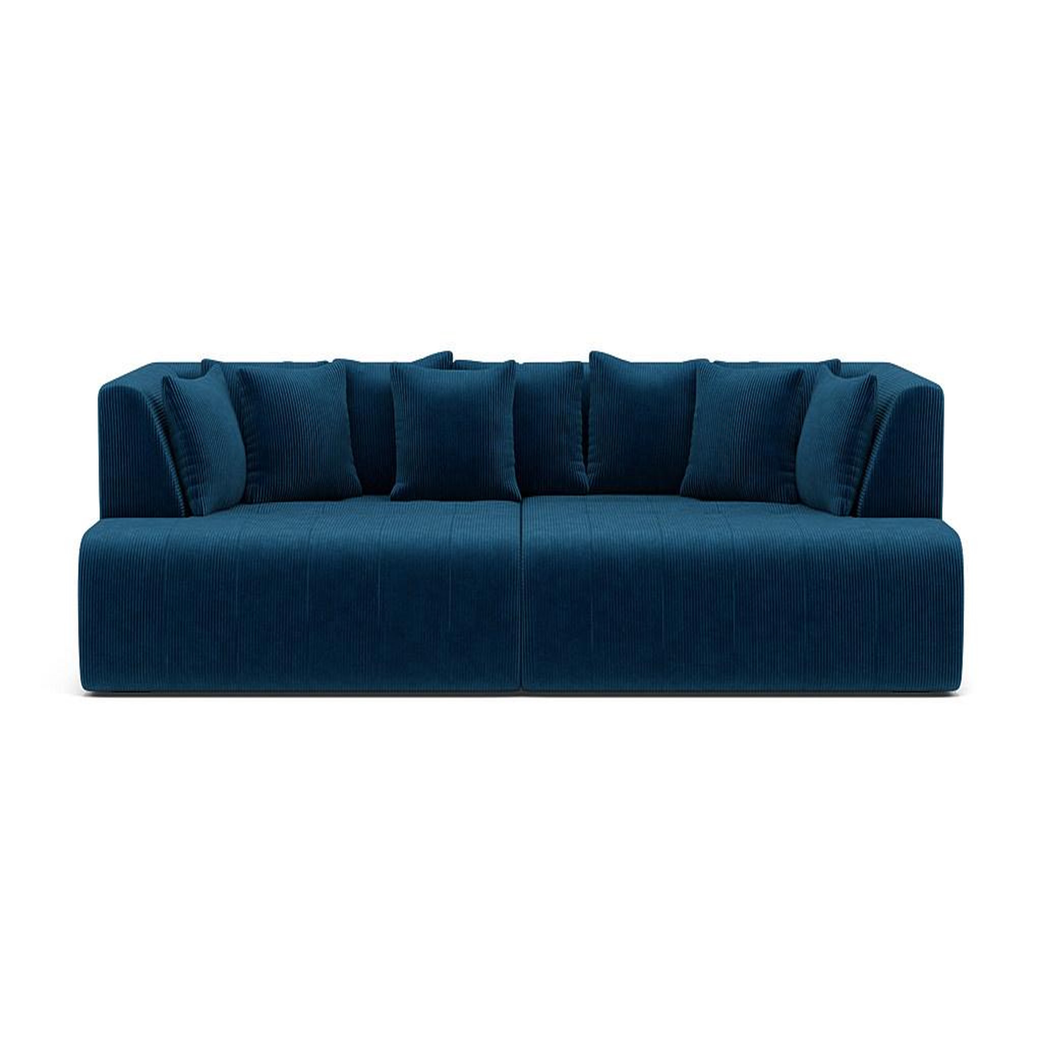 Voir la diapositive 1 : LISA DESIGN Onyx - canapé droit 4 places avec double méridienne - assise profonde - en velours côtelé