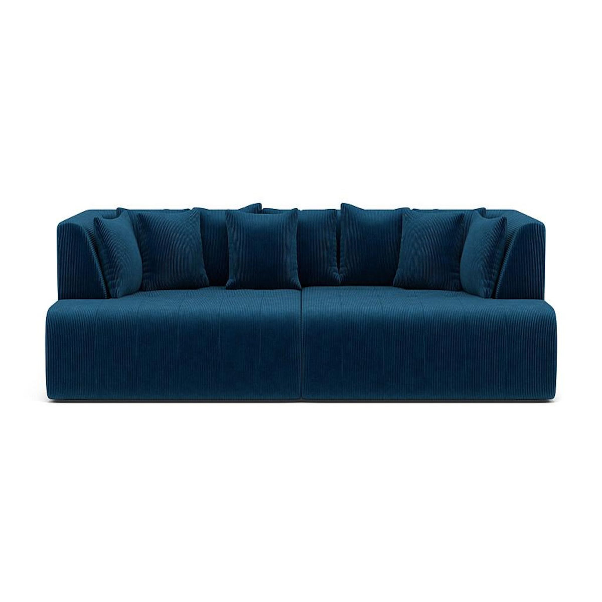 LISA DESIGN Onyx - canapé droit 4 places avec double méridienne - assise profonde - en velours côtelé