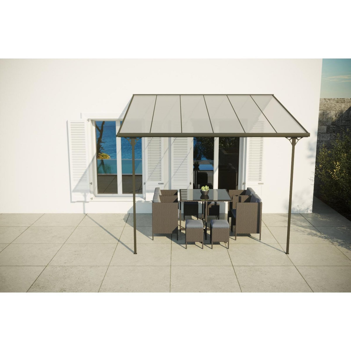 CONCEPT USINE Tonnelle murale 9,56 m² en aluminium FERRATO