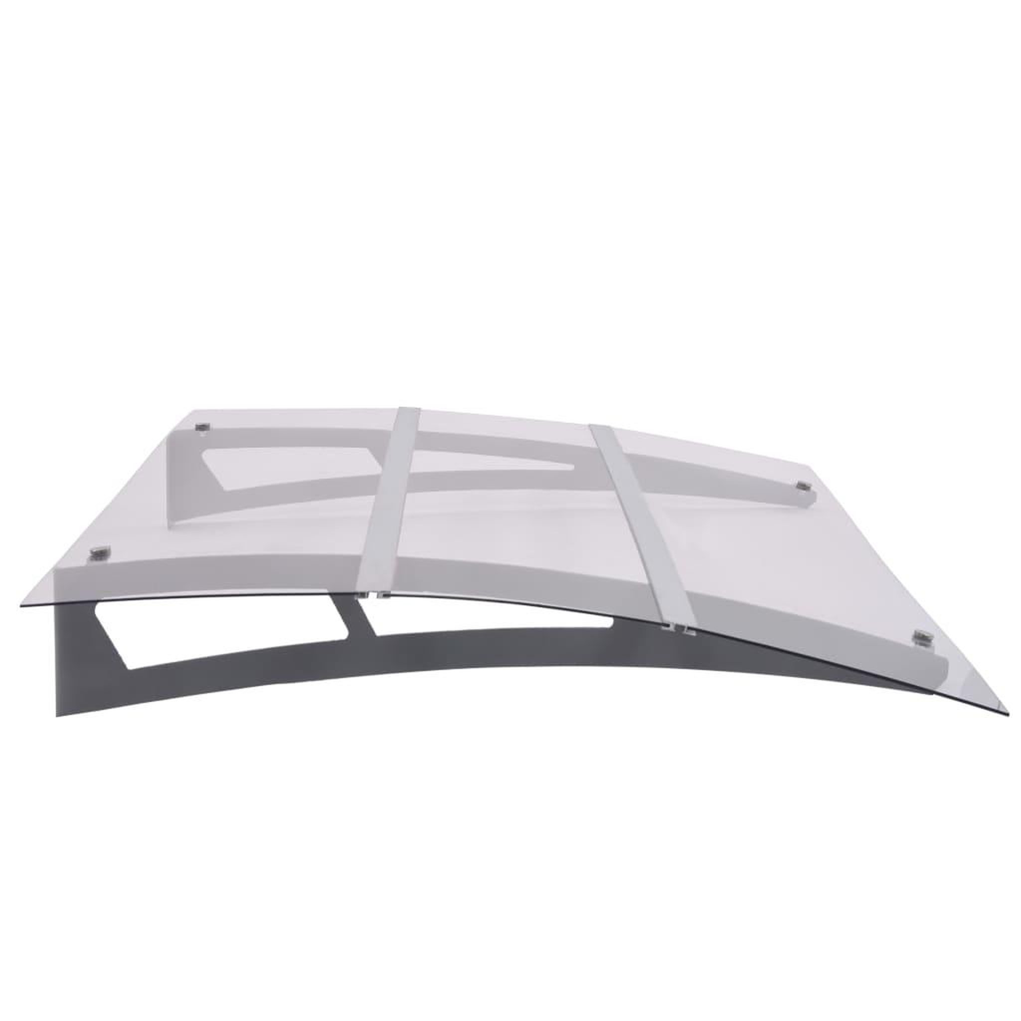 Voir la diapositive 3 : VIDAXL Auvent de porte argente et transparent 120x90 cm polycarbonate
