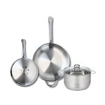ELO Ensemble de 2 Poêles de cuisson 24 et 32 cm et 1 faitout 20 cm Elo Profi Brillant