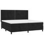 Voir la diapositive 4 : VIDAXL Sommier a lattes de lit matelas et LED Noir 200x200 cm Velours