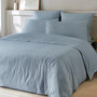 Voir la diapositive 2 : Home collection Parure housse de couette bambou et coton 57 fils uni ardoise