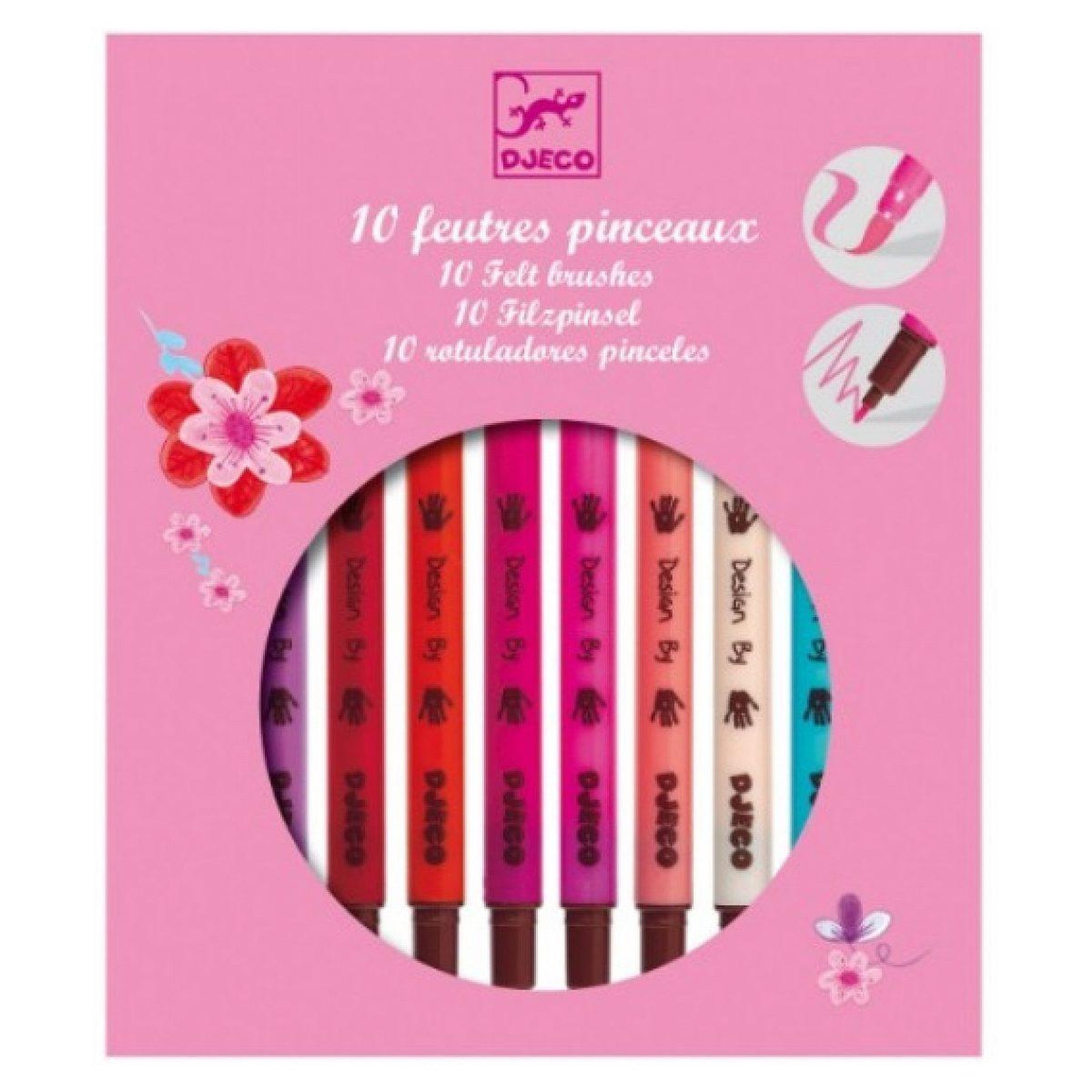 Djeco 10 feutres pinceaux coloris sweet