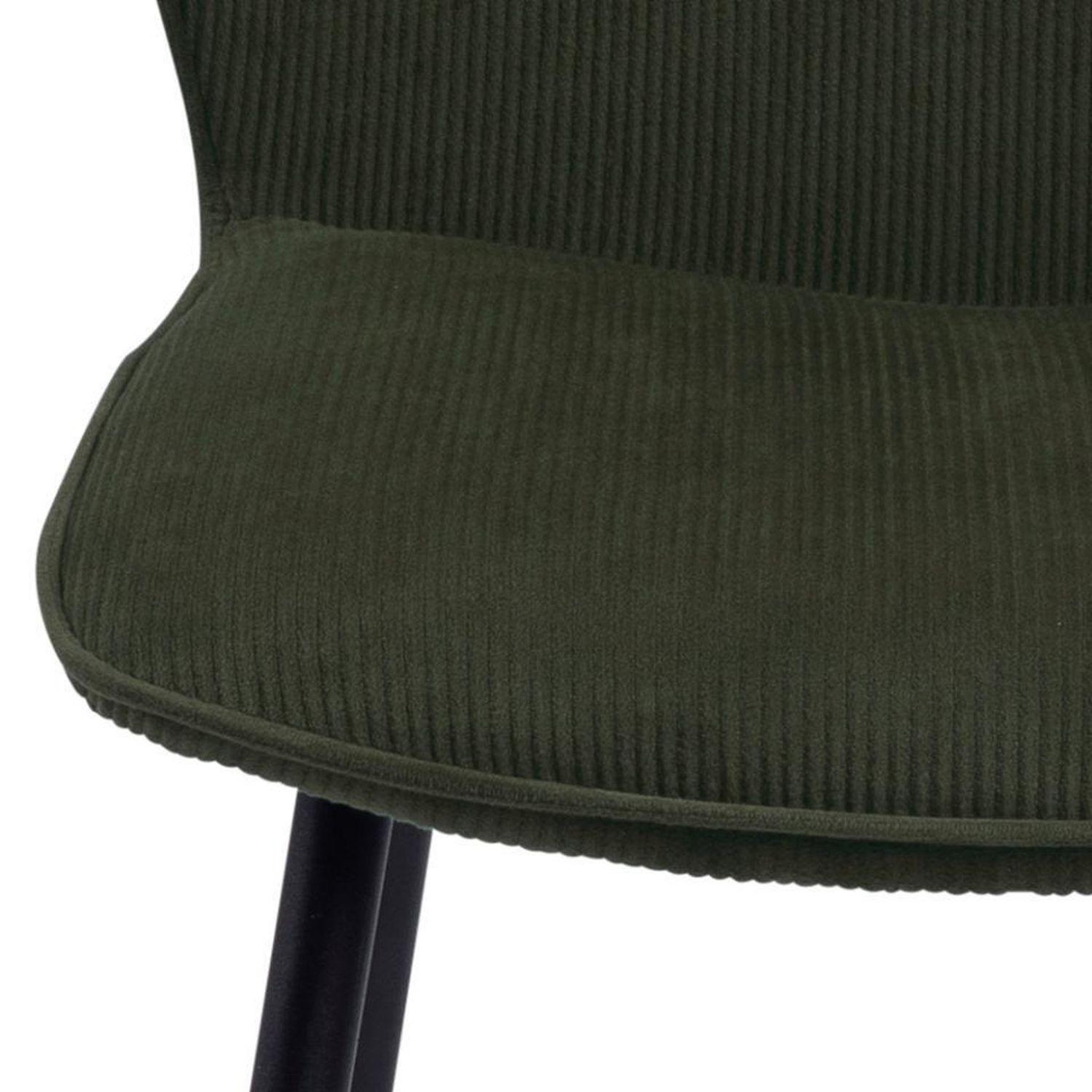 Voir la diapositive 5 : TOILINUX Lot de 2 chaises de salle à manger lina - velours côtelé vert olive