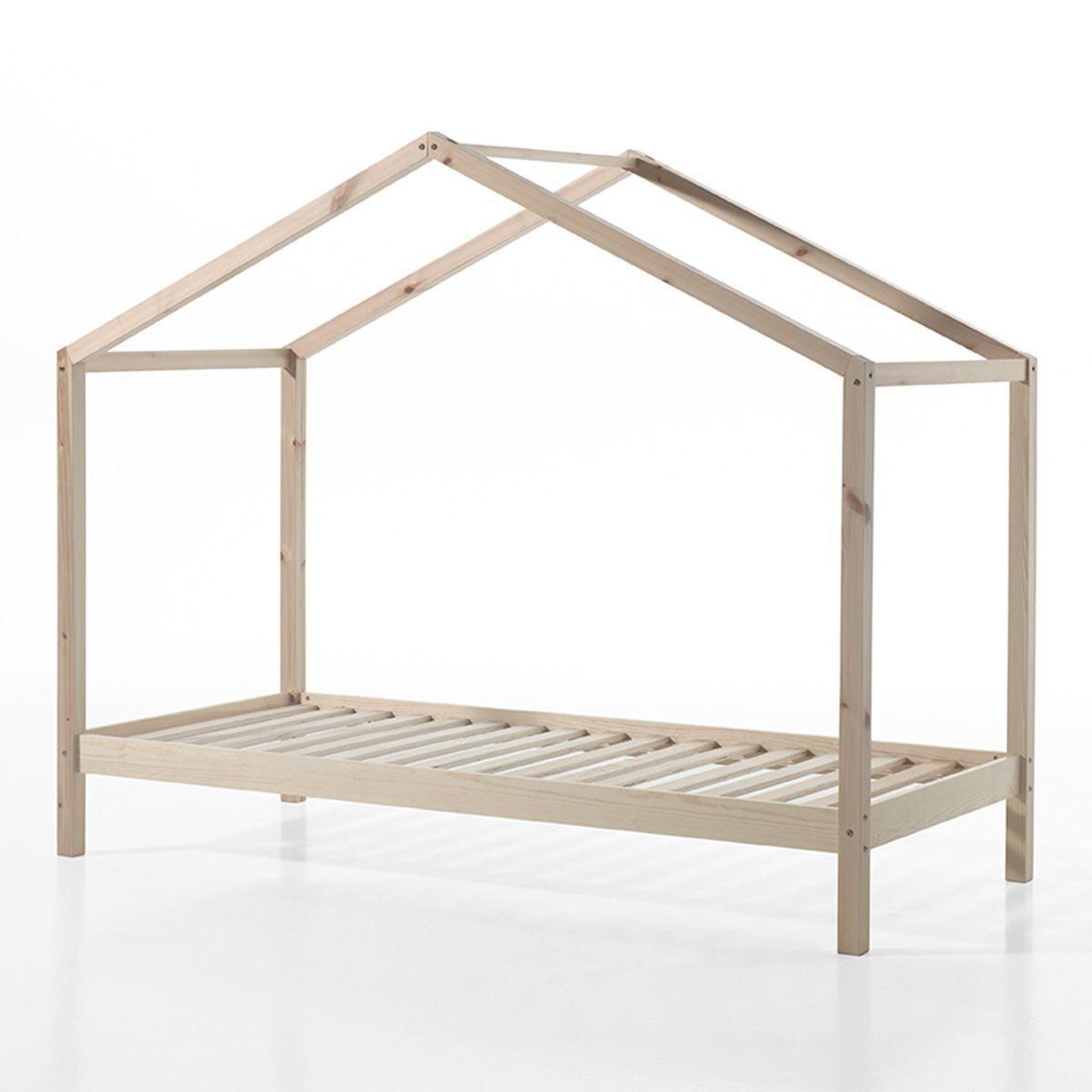 Voir la diapositive 2 : Paris Prix Pack - lit enfant cabane & matelas  dallas iii  90x200cm naturel