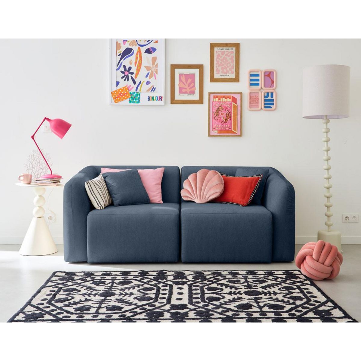 LISA DESIGN Ikare - module d'assise d'angle droit - en tissu