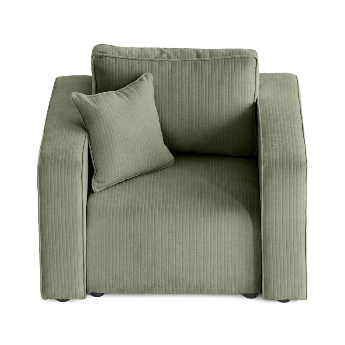 BEST MOBILIER Topaze - fauteuil en velours côtelé plat