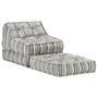 Voir la diapositive 2 : VIDAXL Pouf modulaire Gris raye Tissu