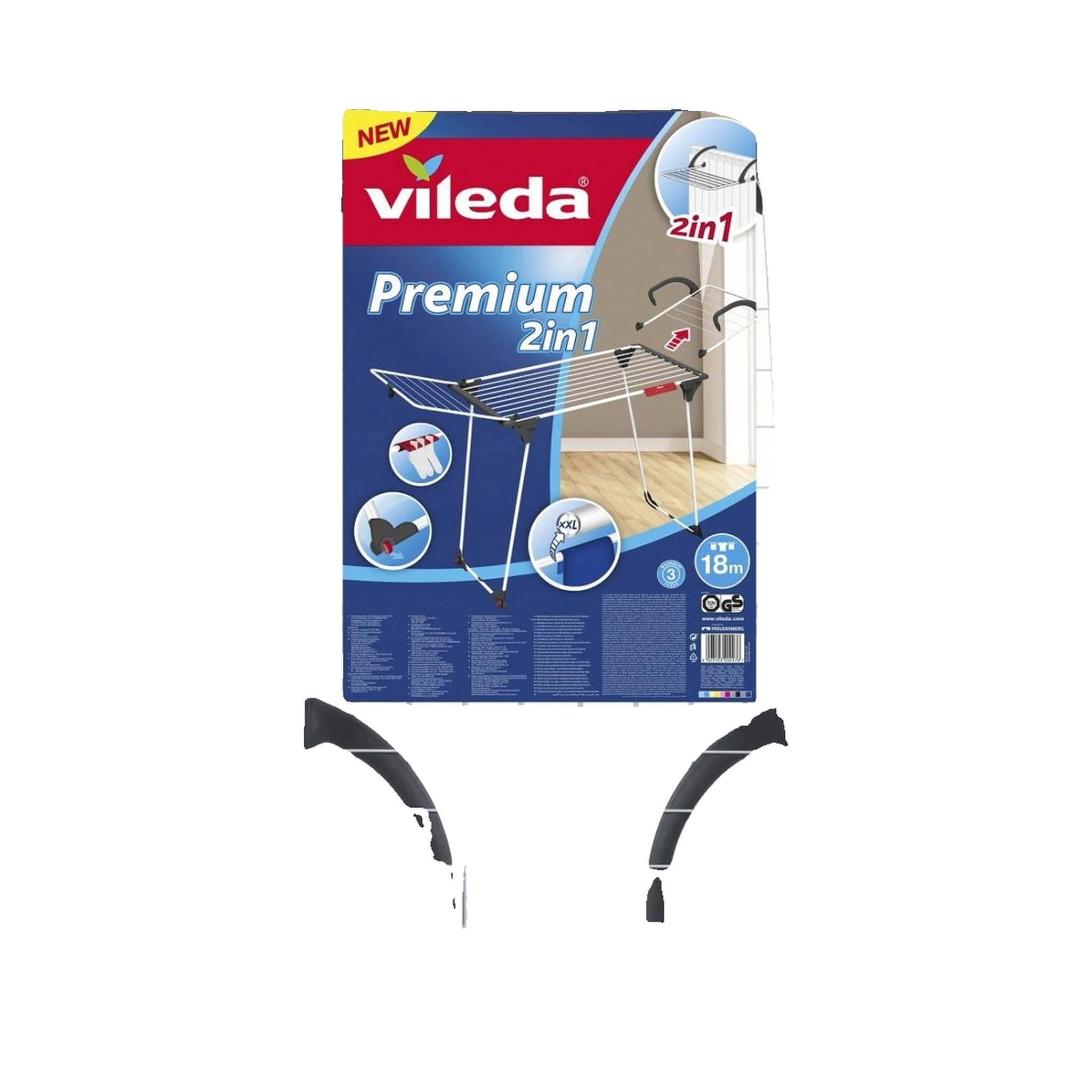 Voir la diapositive 2 : vileda Séchoir à linge Vileda premium 2in1 18m blanche