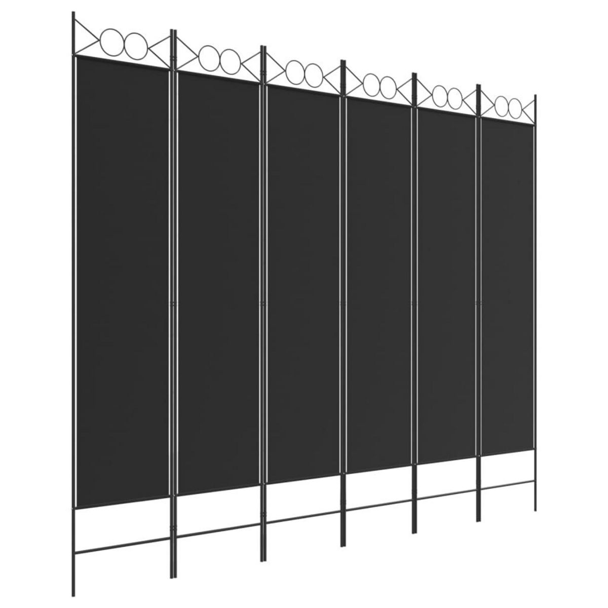 VIDAXL Cloison de separation 6 panneaux Noir 240x200 cm Tissu